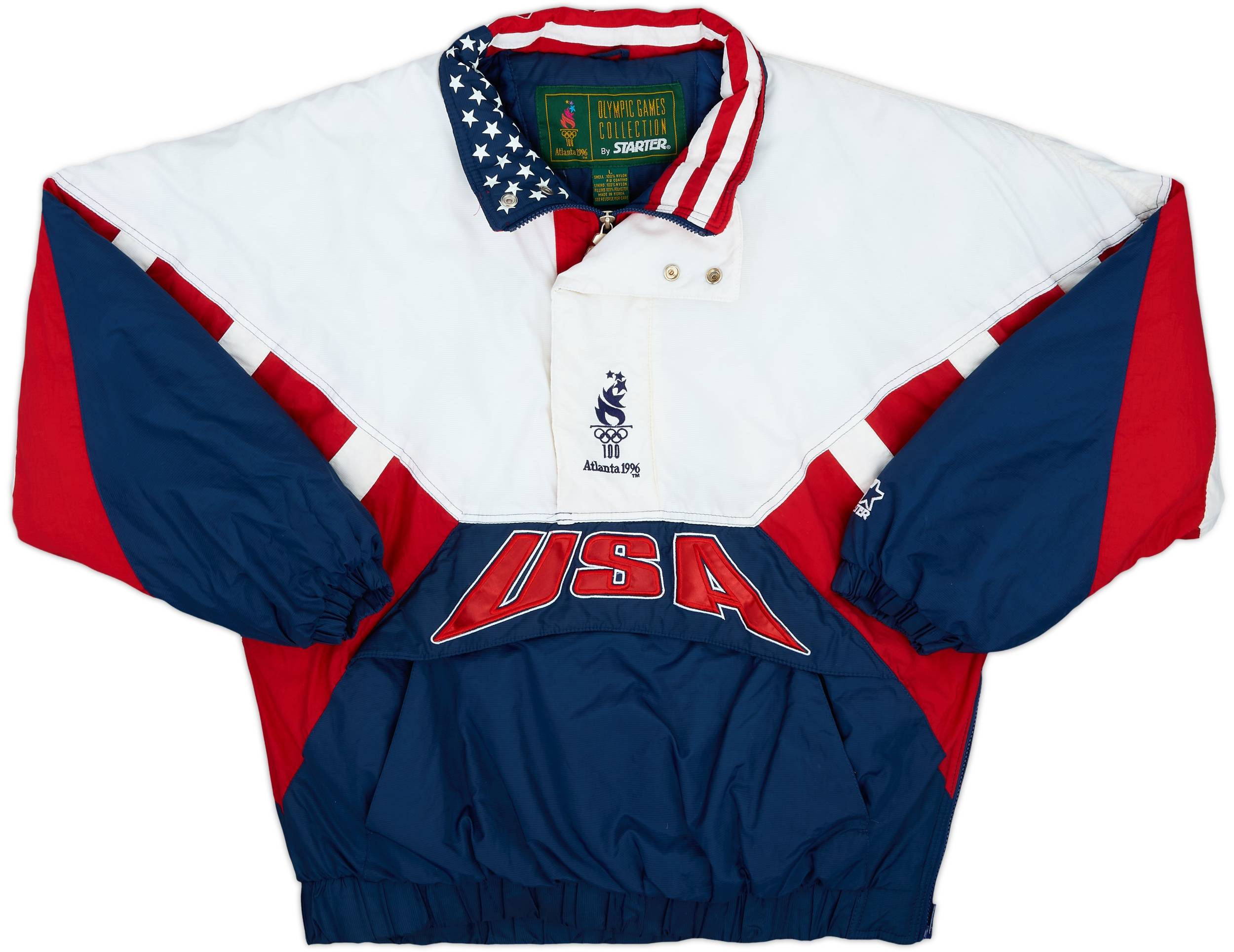 1996 Team USA Atlanta Olympic Games Starter 1/2 Zip Rain Coat - 8