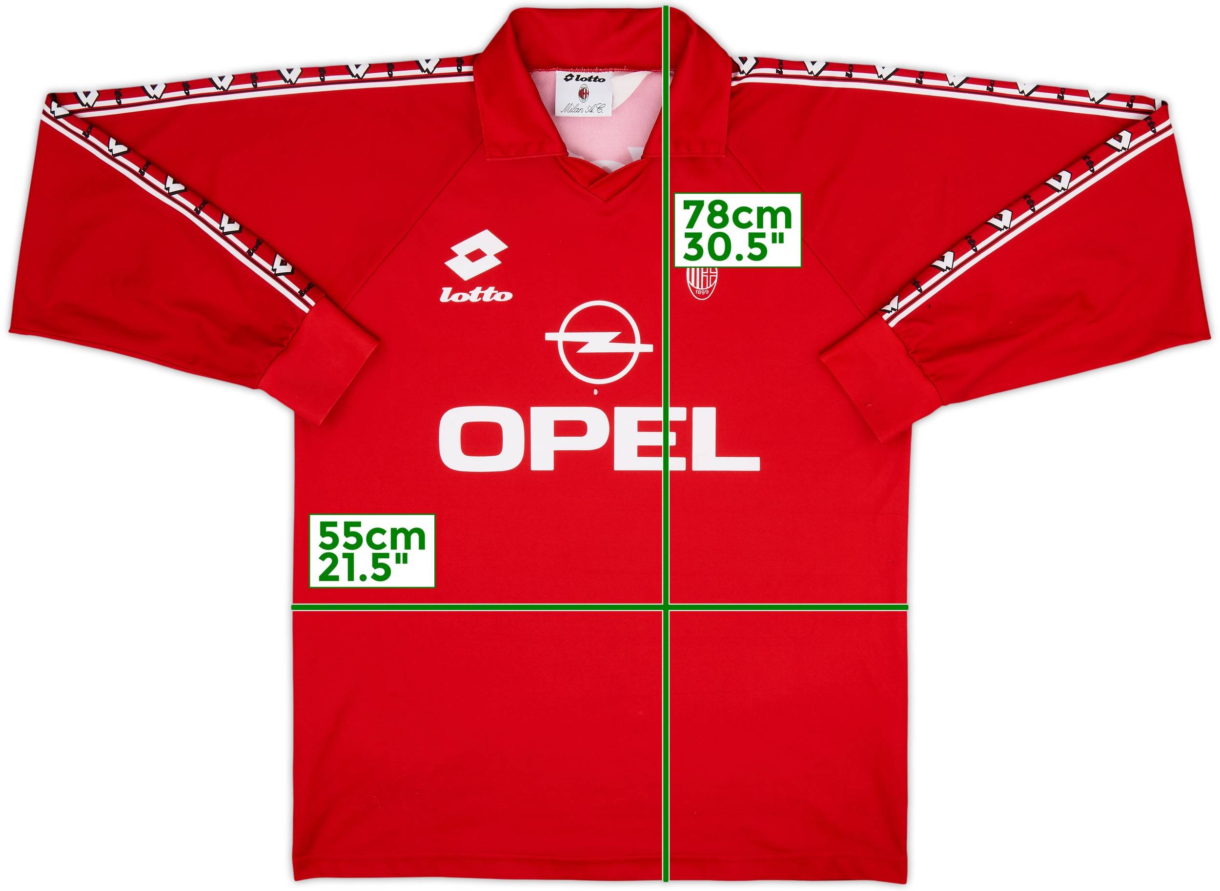 1995-96 AC Milan Lotto Training L/S Shirt - 5/10 - (L)