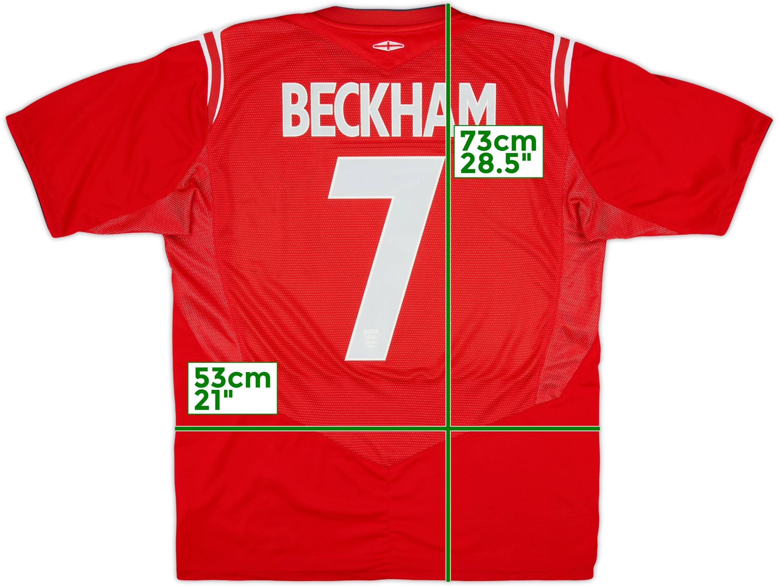 2004-06 England Away Shirt Beckham #7 - 7/10 - (L)
