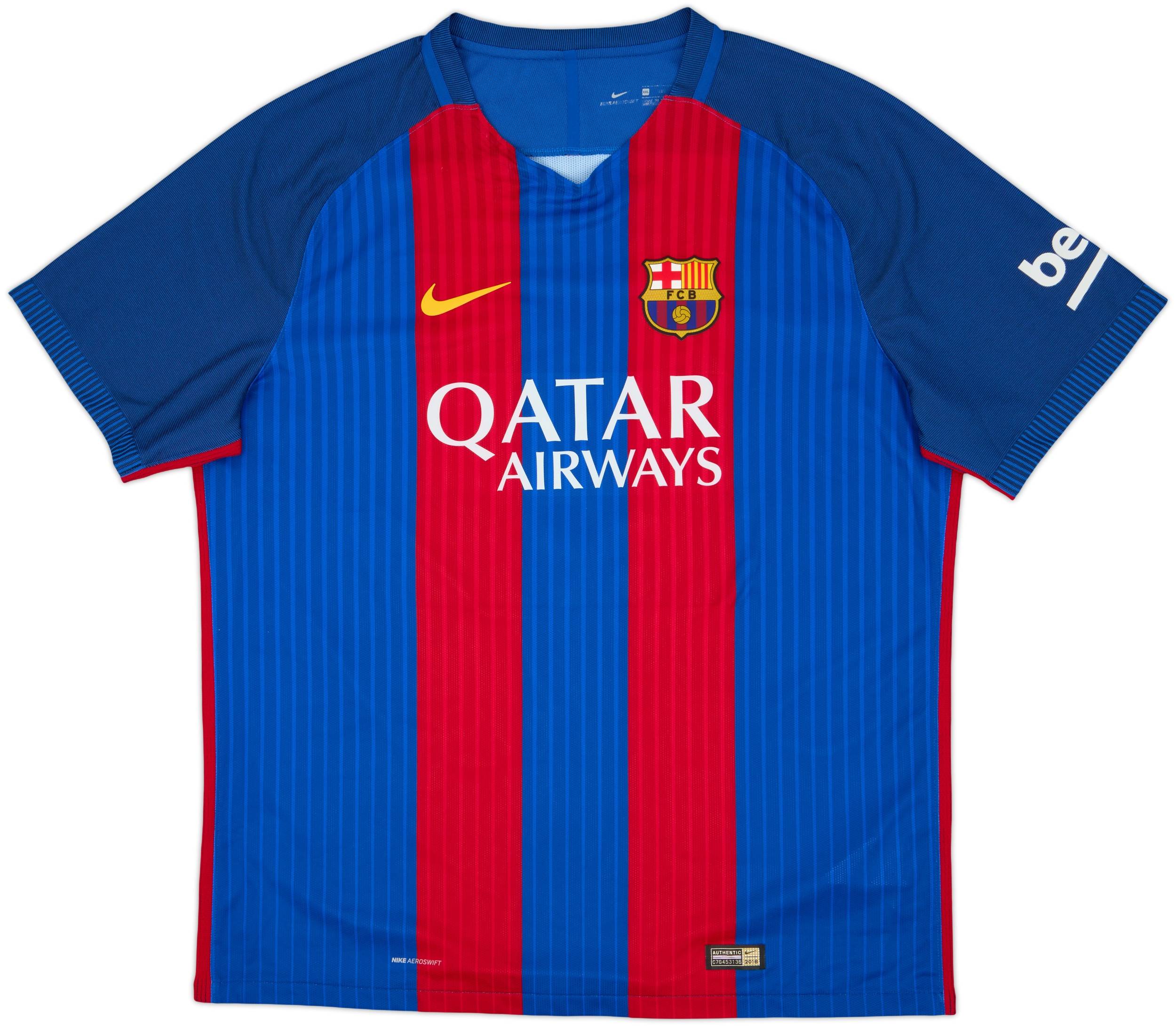 2016-17 Barcelona Authentic Home Shirt Messi #10 - 8/10 - (XXL)
