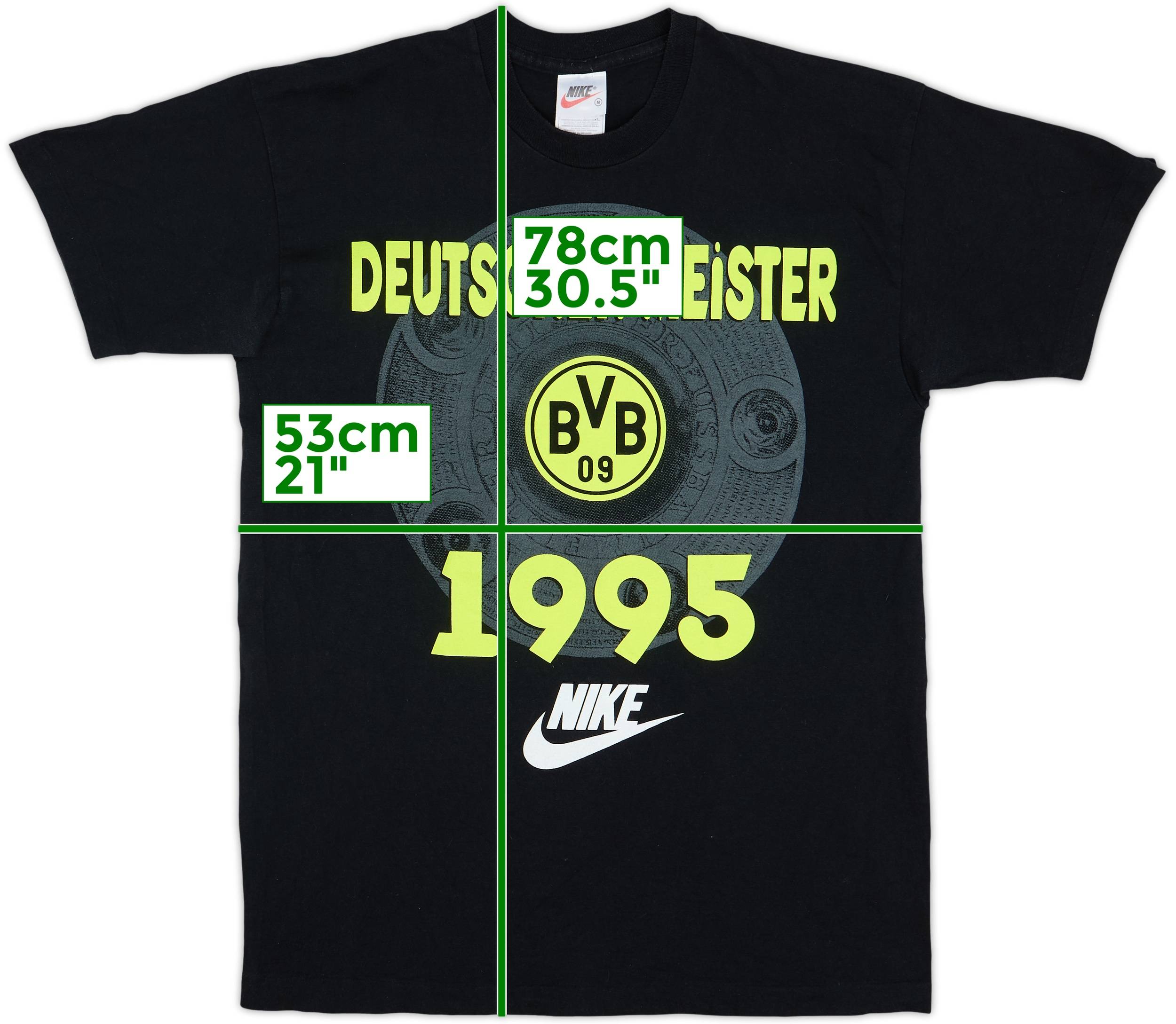 1995-96 Borussia Dortmund 'Deutscher Meister' Nike Cotton Tee - 8