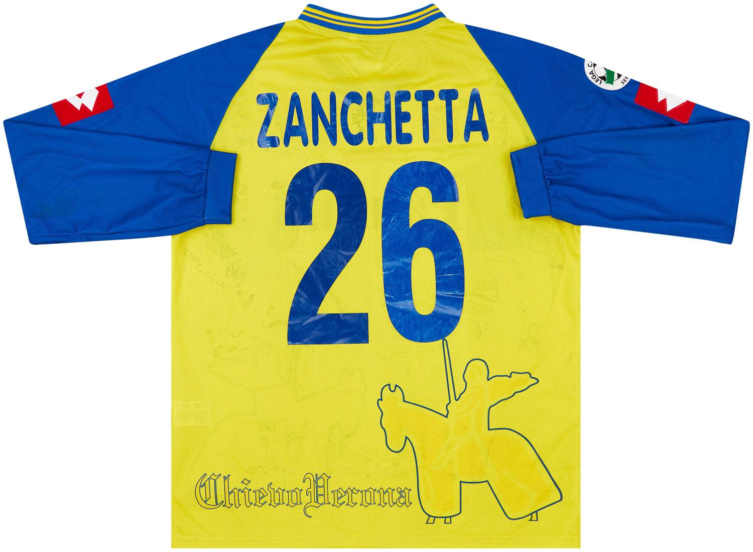 2003-04 Chievo Verona Match Issue Home L/S Shirt Zanchetta #26 (v Brescia)