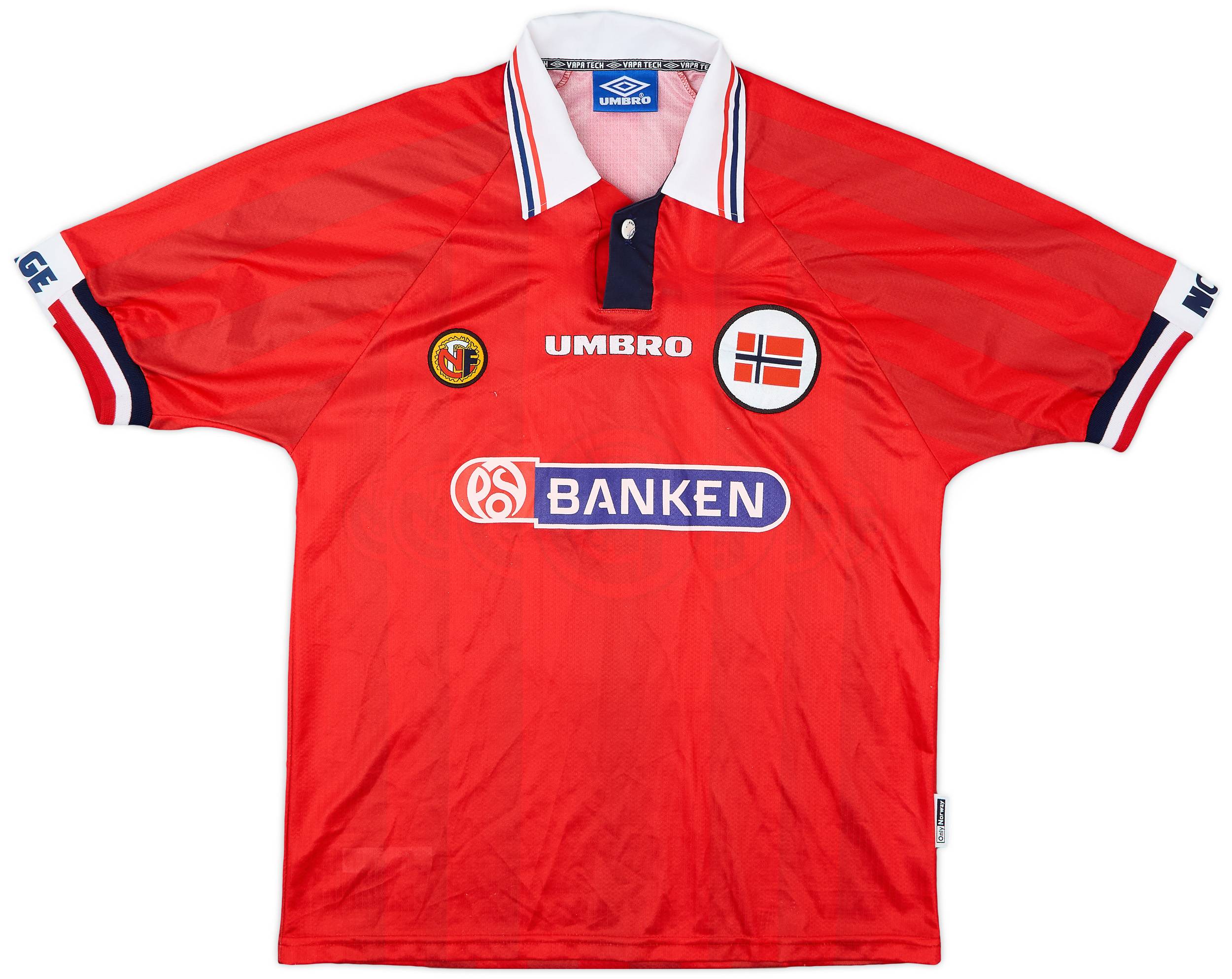 ウェア 98 Norge HOME uniform M NORWAY NATIONAL TEAM 1997/1998 FOOTBALL SHIRT SOCCER JERSEY