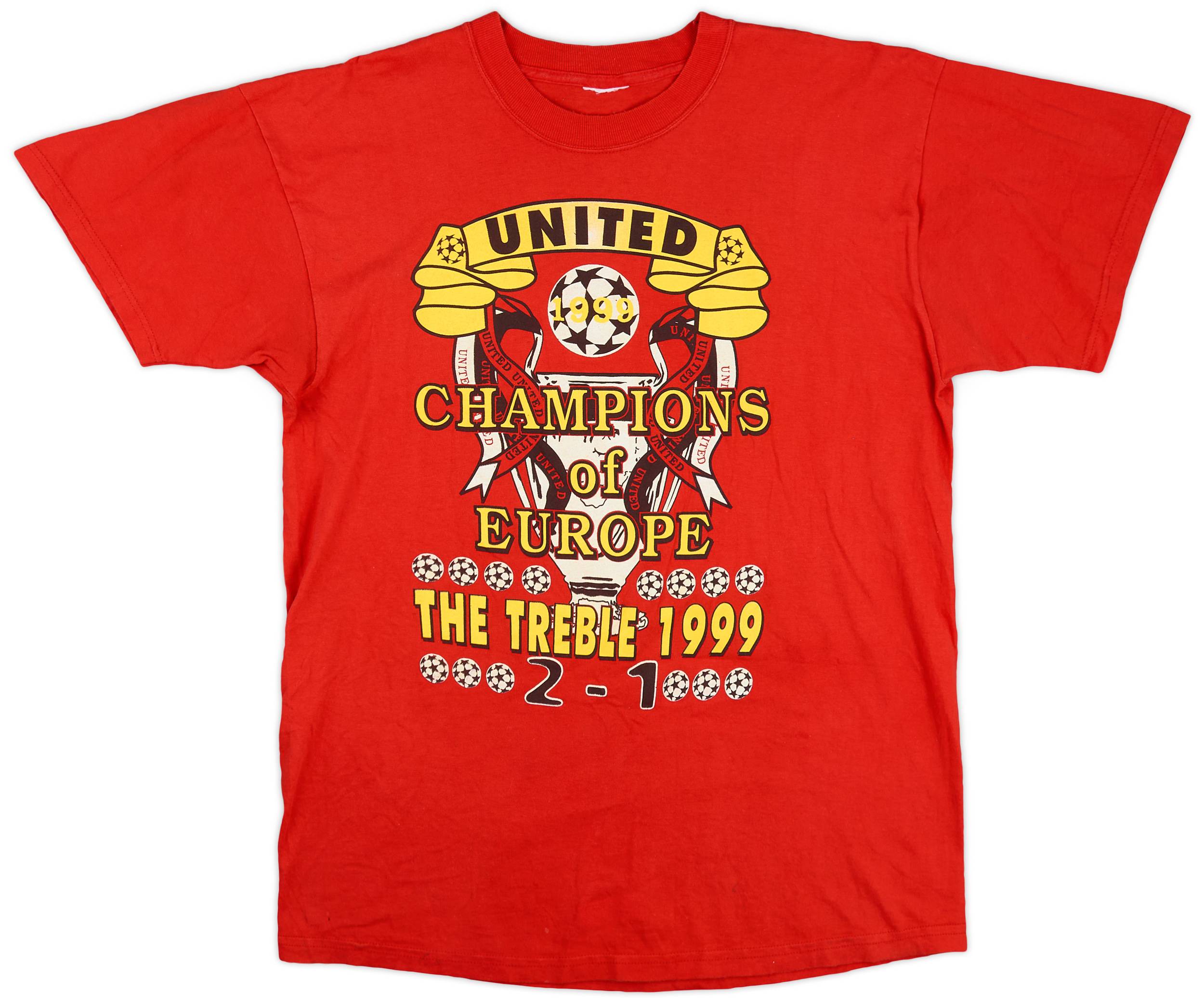 新品 1999 Umbro Manchester United TREBLE T MANCHESTER UNITED 1998/1999 'TREBLE WINNERS' GRAPHIC TEE – Stunner