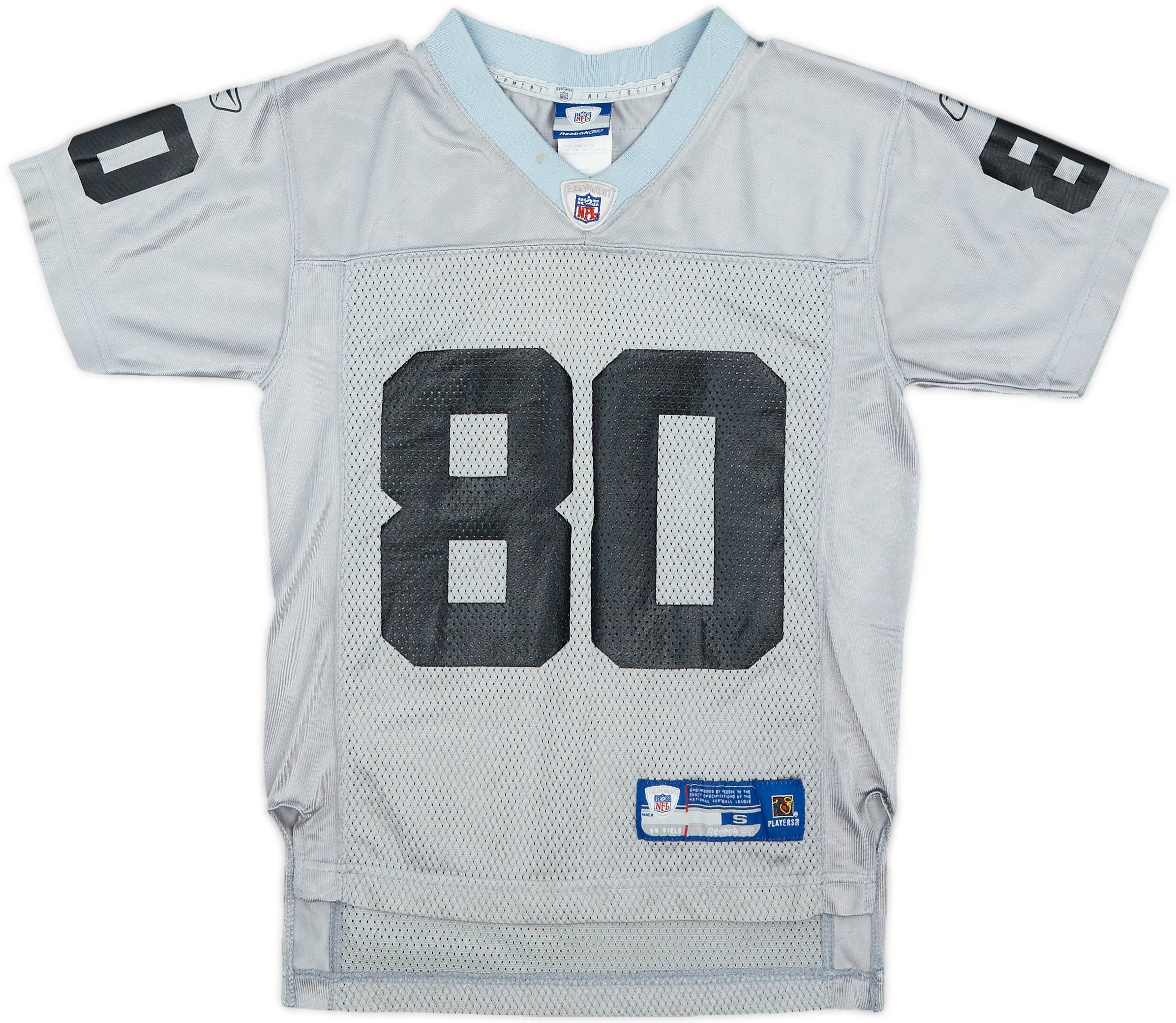 2004 Oakland Raiders Rice #80 Reebok On Field Alternate Jersey - 6/10 - (S.Boys)