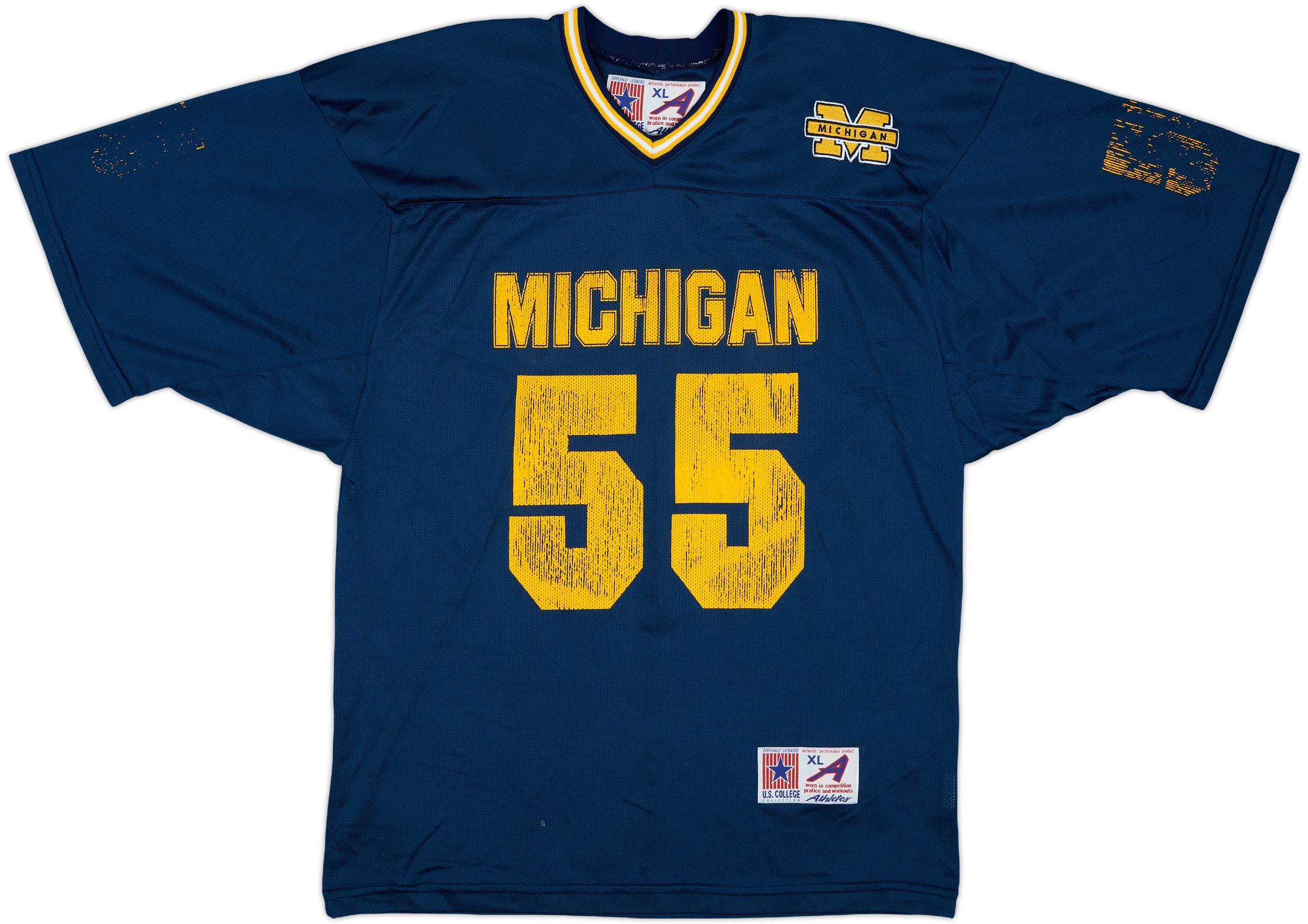 1990s Michigan Wolverines #55 U.S. College Home Jersey - 5/10 - (XL)