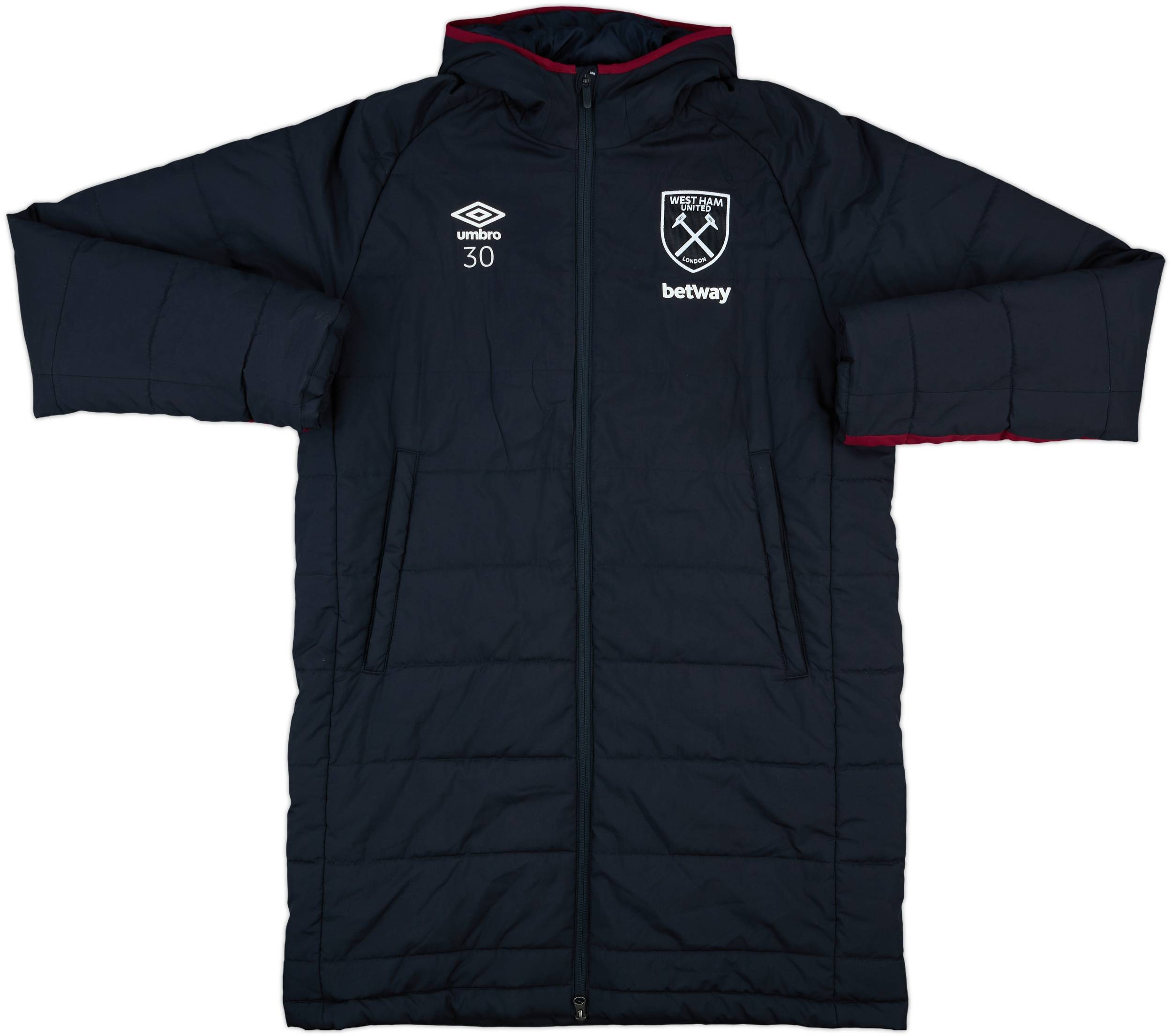 2022-23 West Ham Player Issue Umbro Padded Bench Coat #30 - 8/10 - (L)