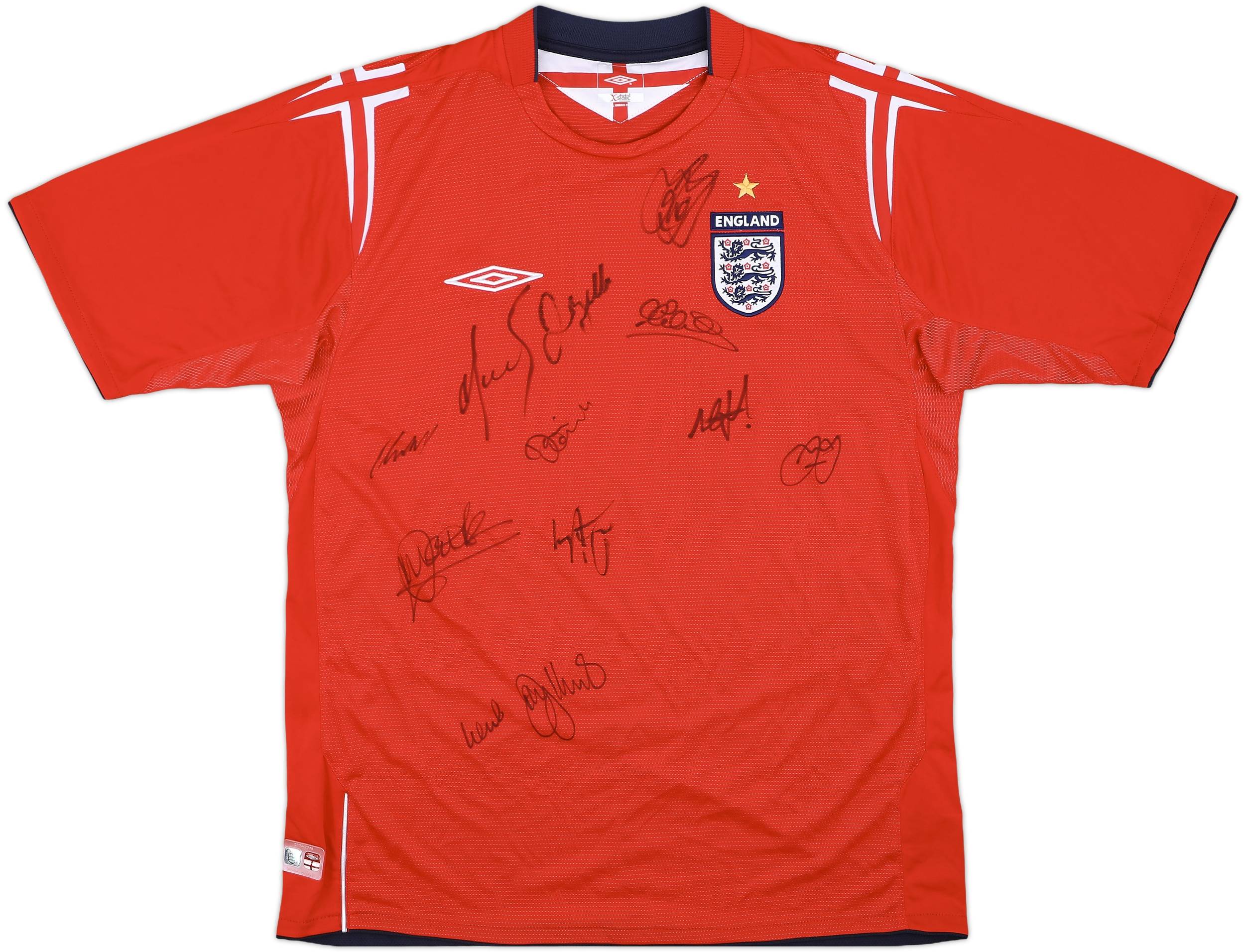 2004-06 England Signed Away Shirt - 9/10 - (L)