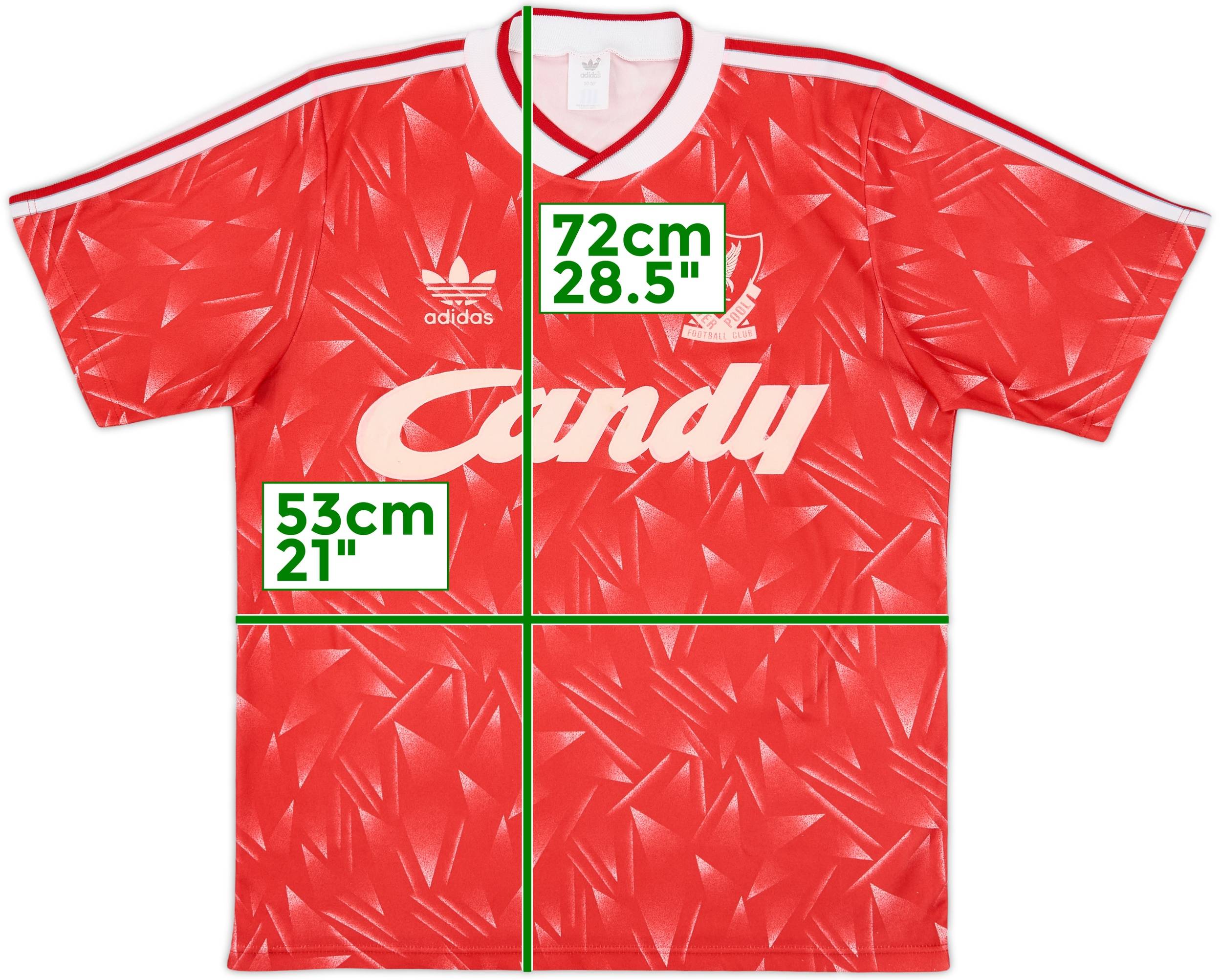 公式 復刻 Liverpool 89/91  Shirt LFC Adults Retro Candy 89/91 Home Shirt
