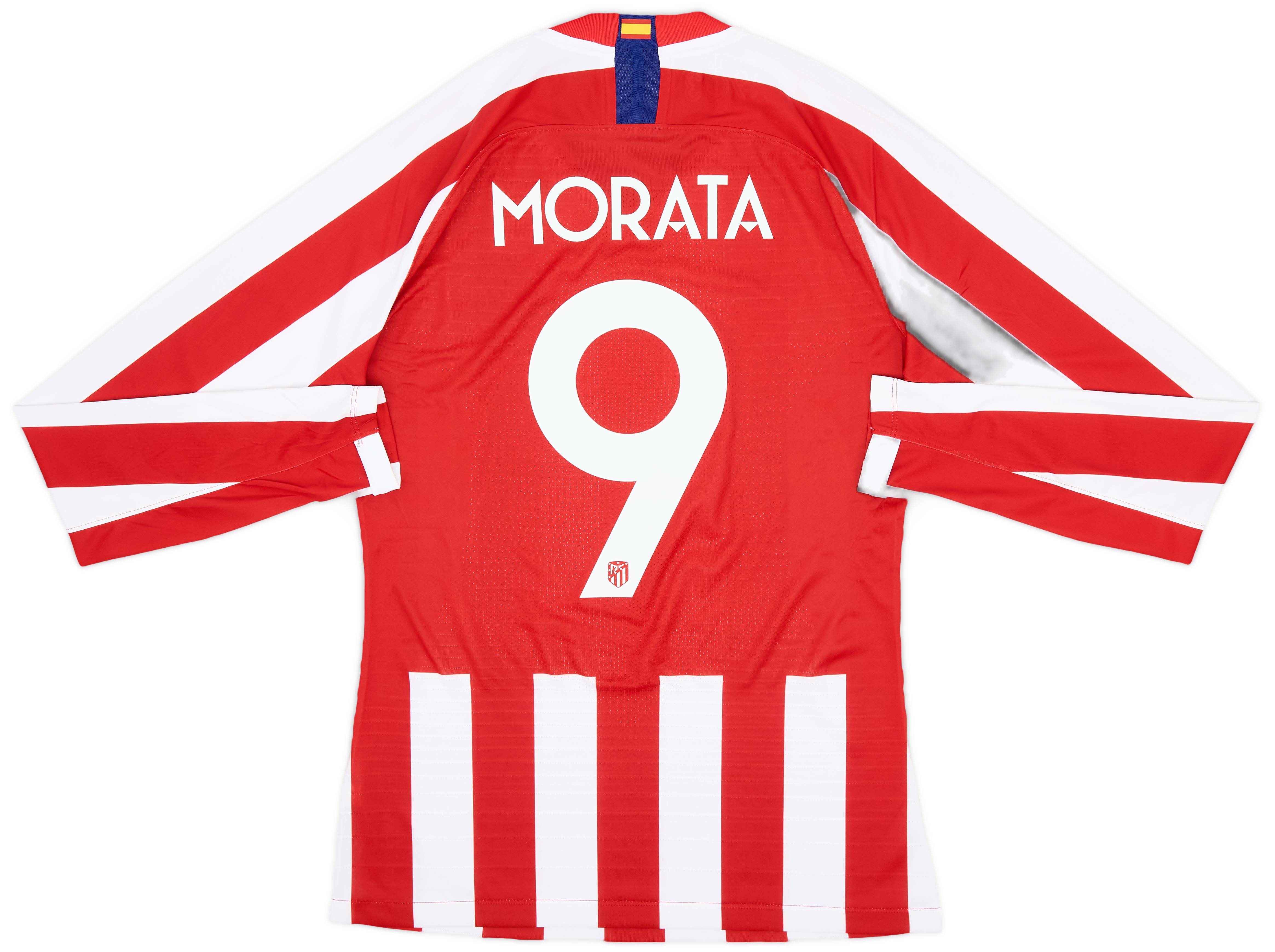 2019-20 Atletico Madrid Authentic European Home L/S Shirt Morata #9 - 8/10 - (M)