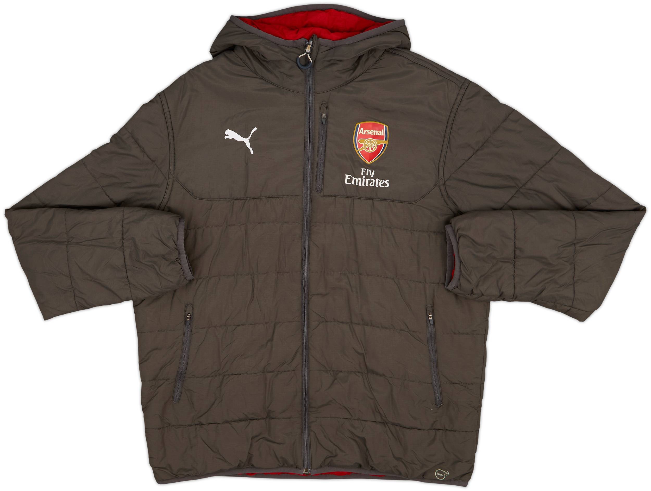 2017-18 Arsenal Puma Reversible Padded Bench Coat - 8/10 - (M)