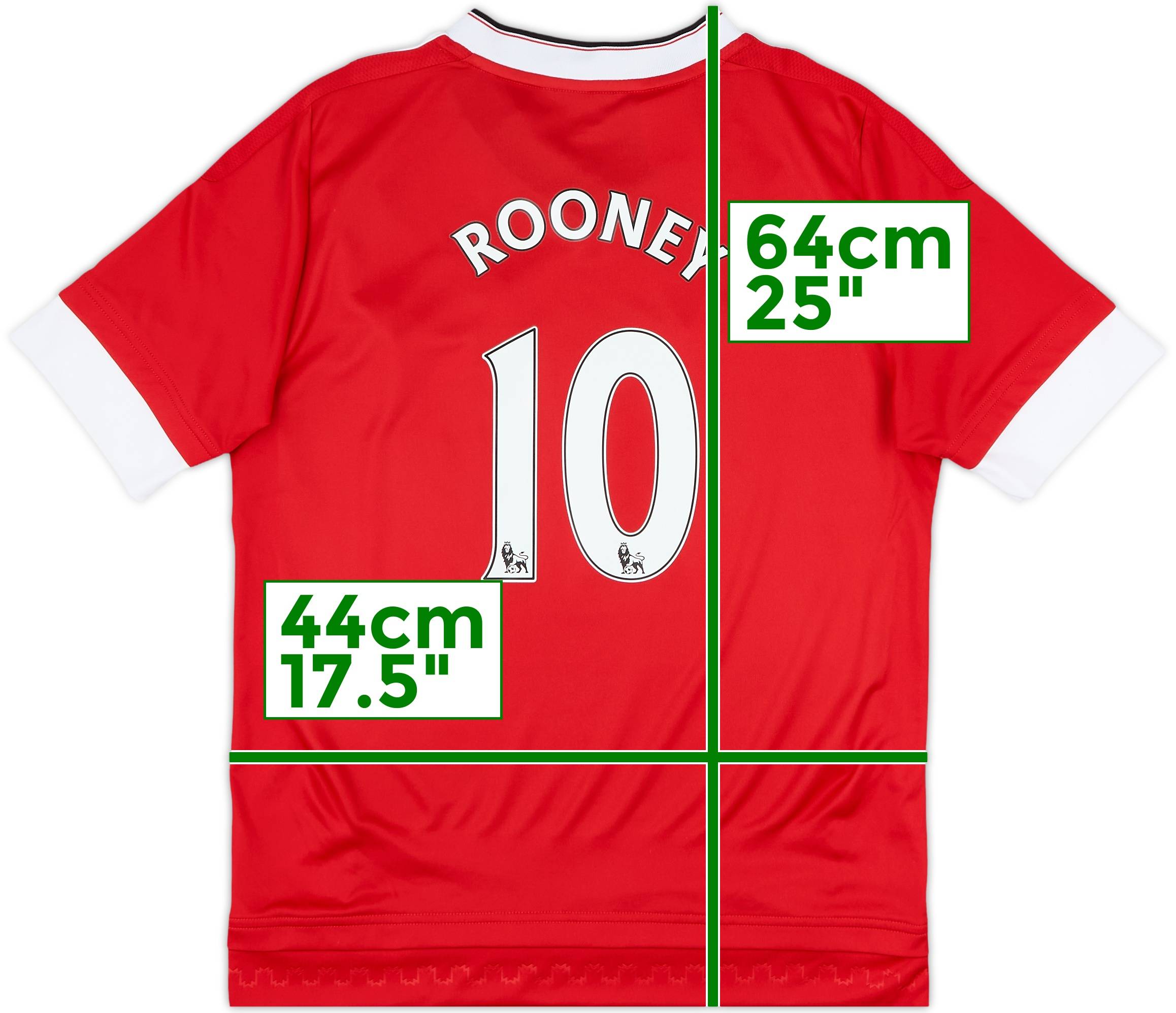 2015-16 Manchester United Home Shirt Rooney #10 - 8/10 - (L