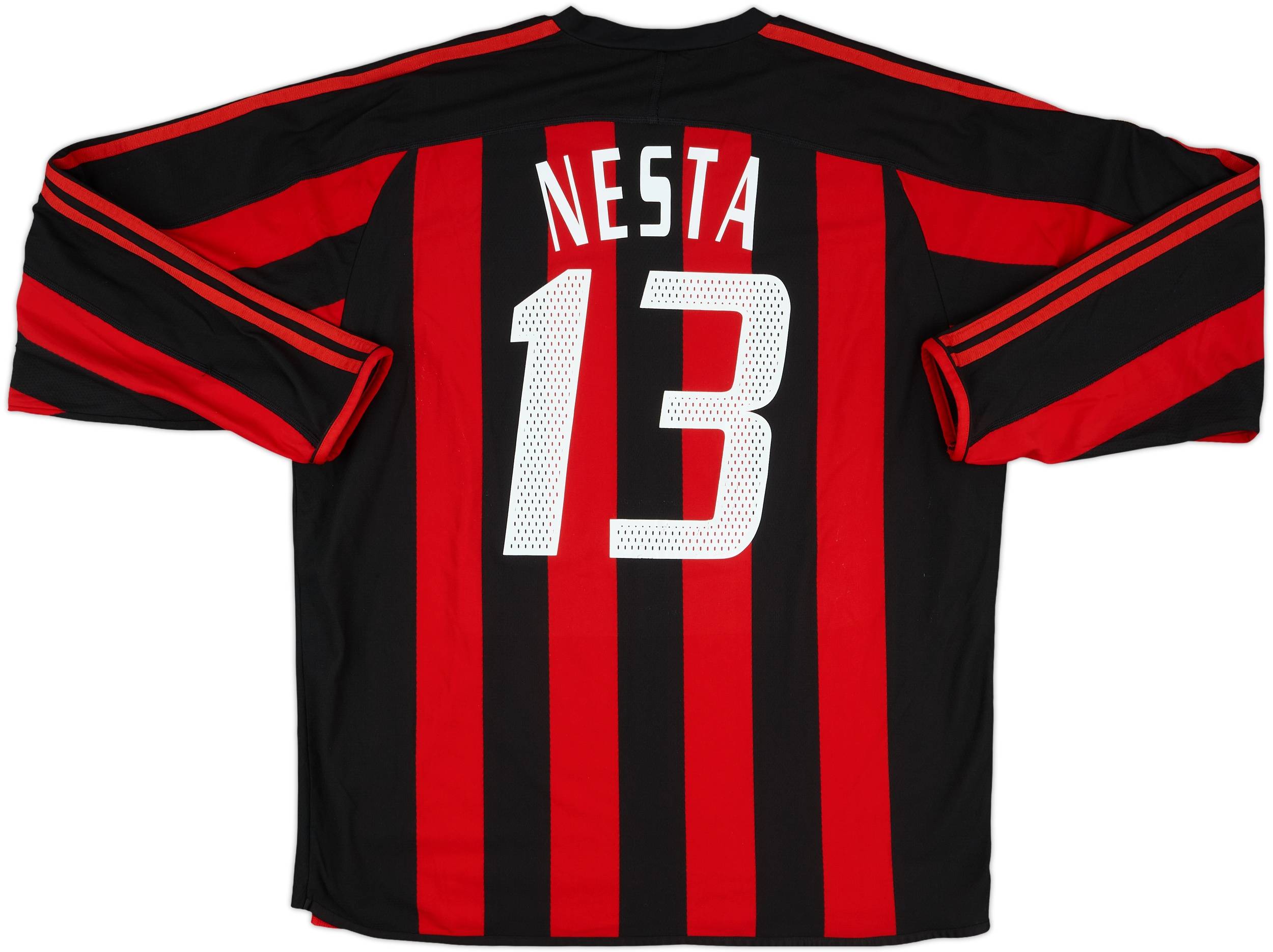 2003-04 AC Milan Player Issue Home L/S Shirt Nesta #13 - 6/10 - (XL)