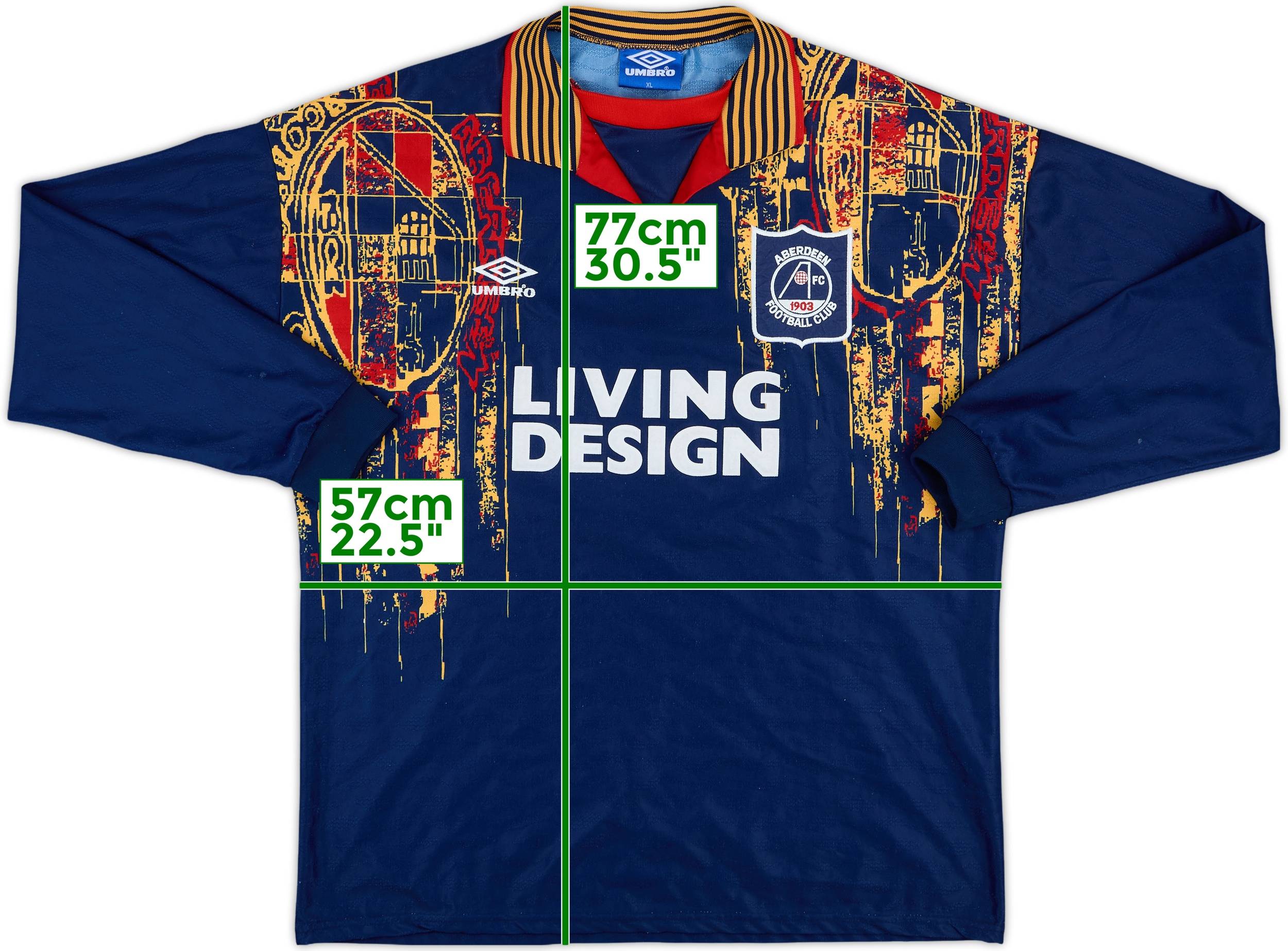 希少;Aberdeen FC 1997-19978 Awayユニフォーム 1996-97 Aberdeen Match Issue Away L/S Shirt #6