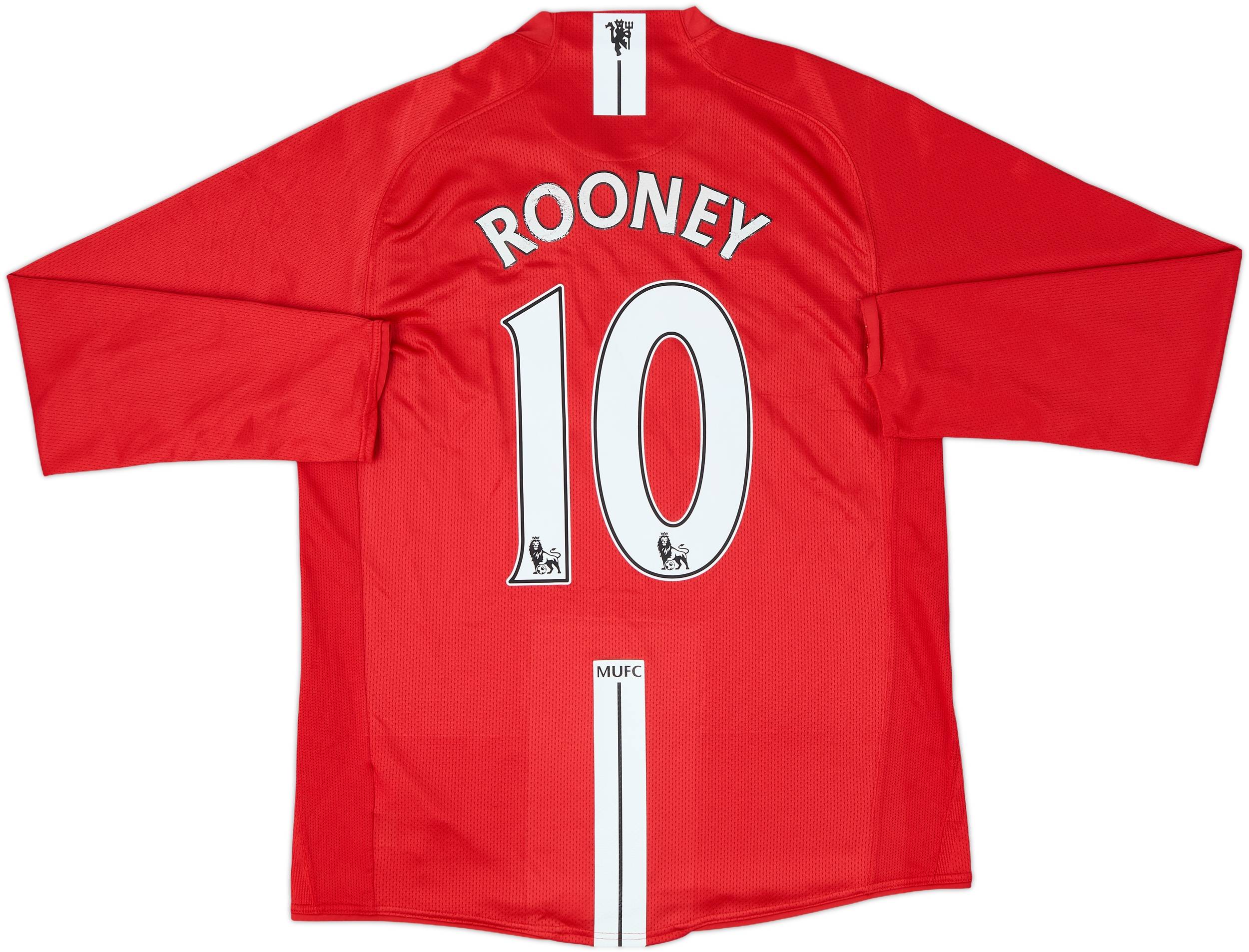 2007-09 Manchester United Home L/S Shirt Rooney #10 - 5/10 - (M)