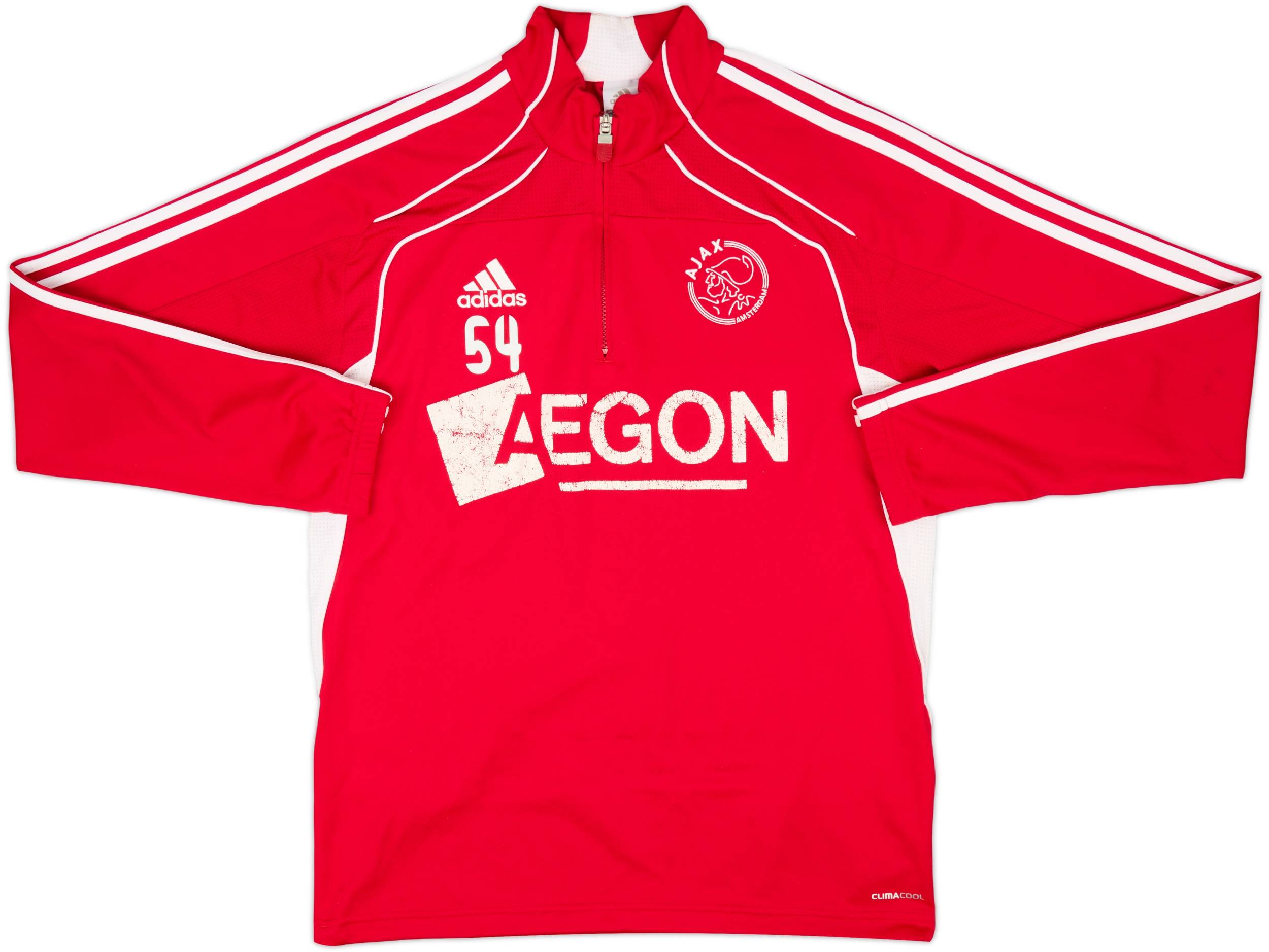 2010-11 Ajax Player Issue adidas 1/4 Zip Drill Top #54 - 5/10 - (L)