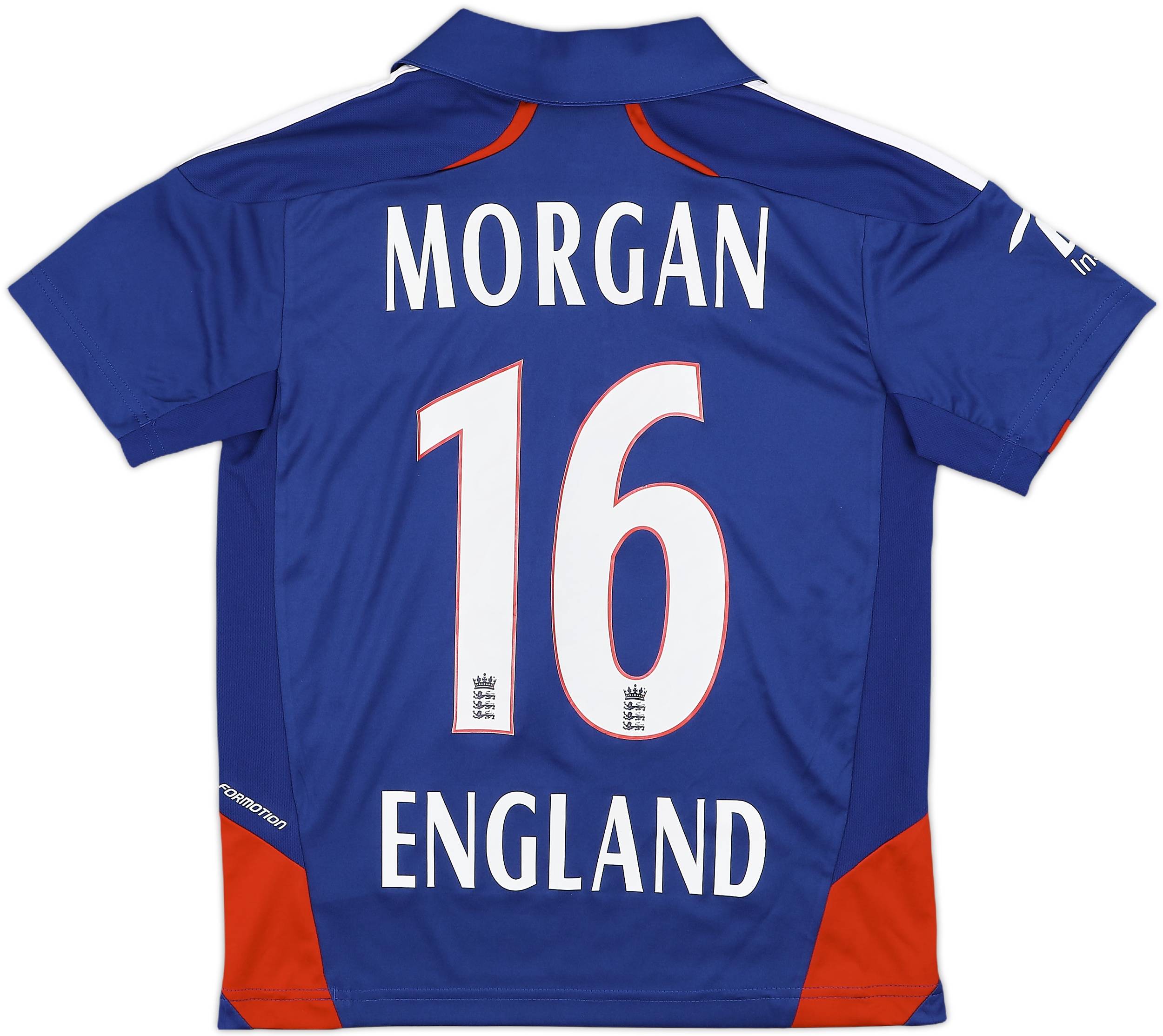 2011-12 England Cricket Home Shirt Morgan #16 - 8/10 - (M.Boys)