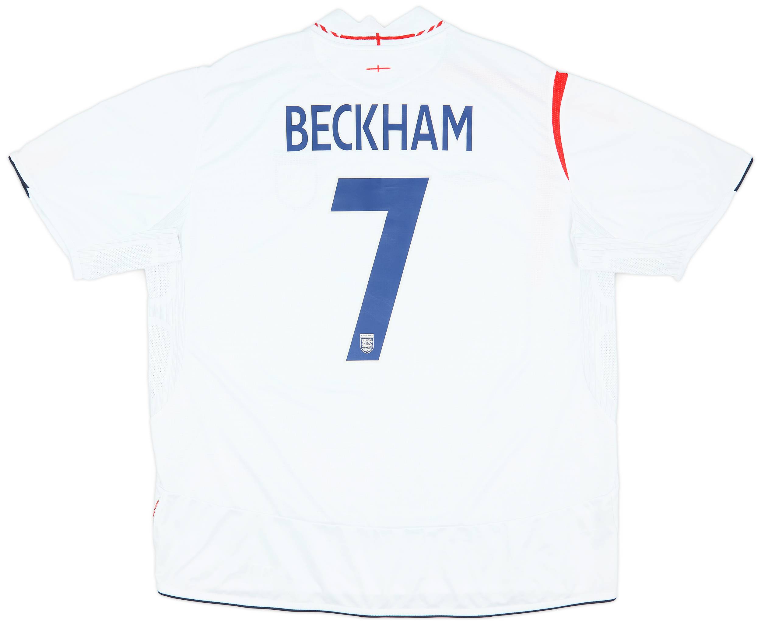 2005-07 England Home Shirt Beckham #7 - 8/10 - (3XL)