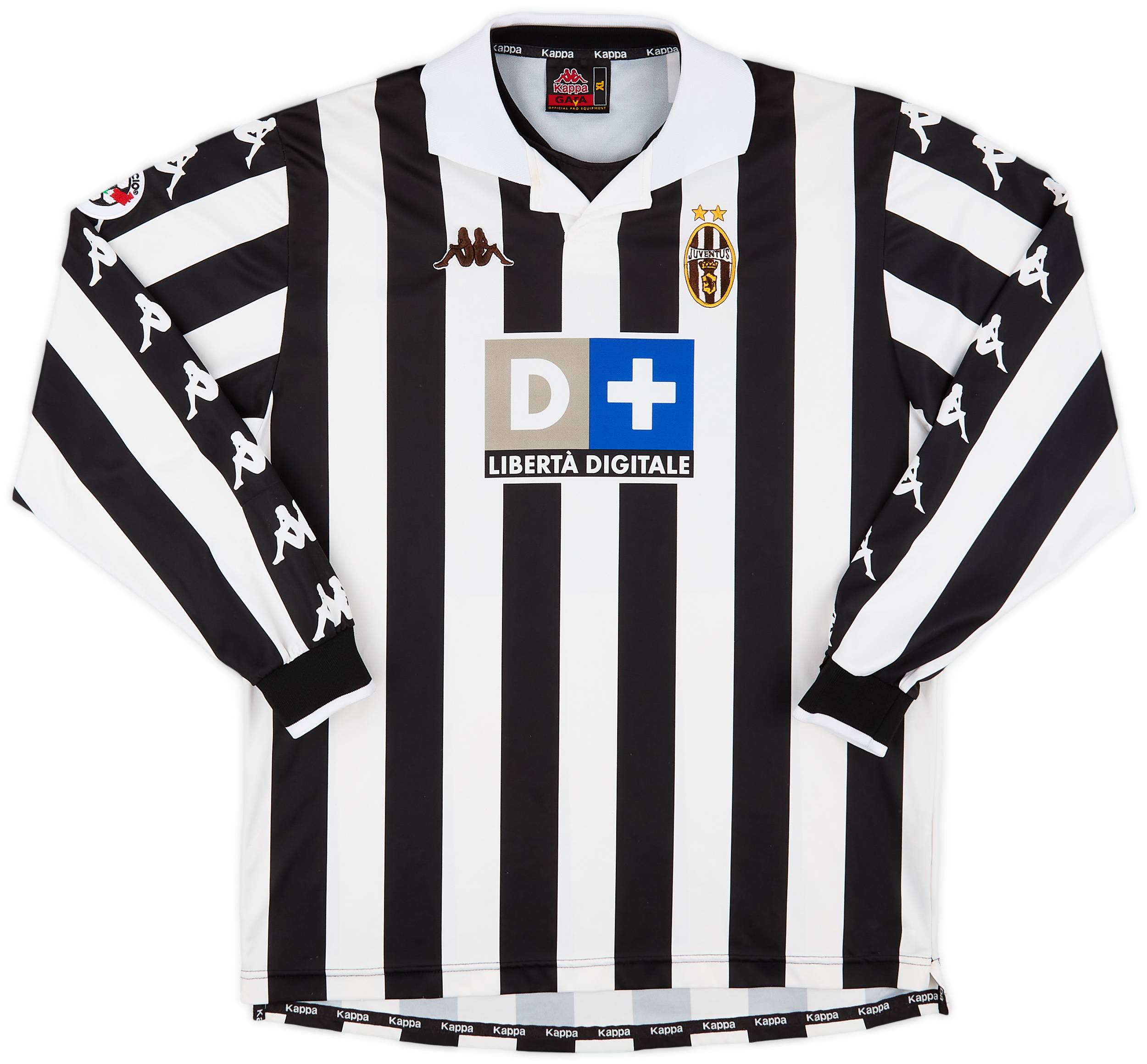 Kappa ZIDANE 21番 ストライプシャツ 1995-97 Juventus Home L/S Shirt Zidane #21 - 8/10 - (L)