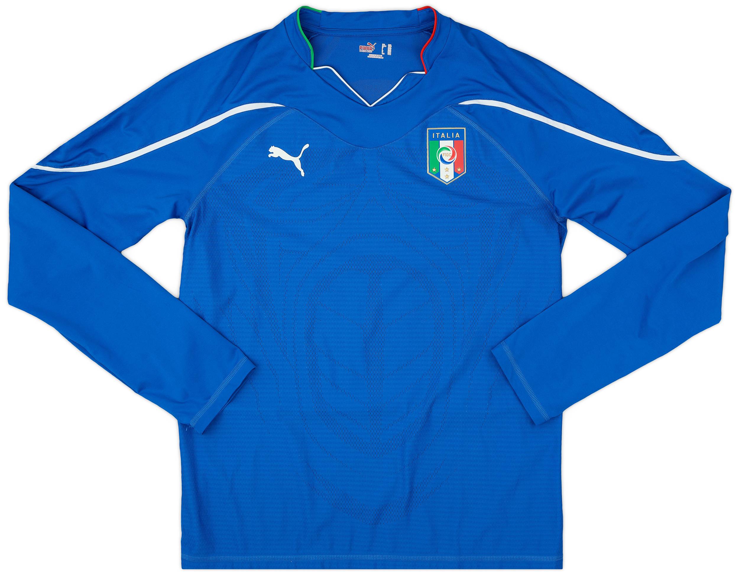 2010-12 Italy Home L/S Shirt - 8/10 - (XXL)
