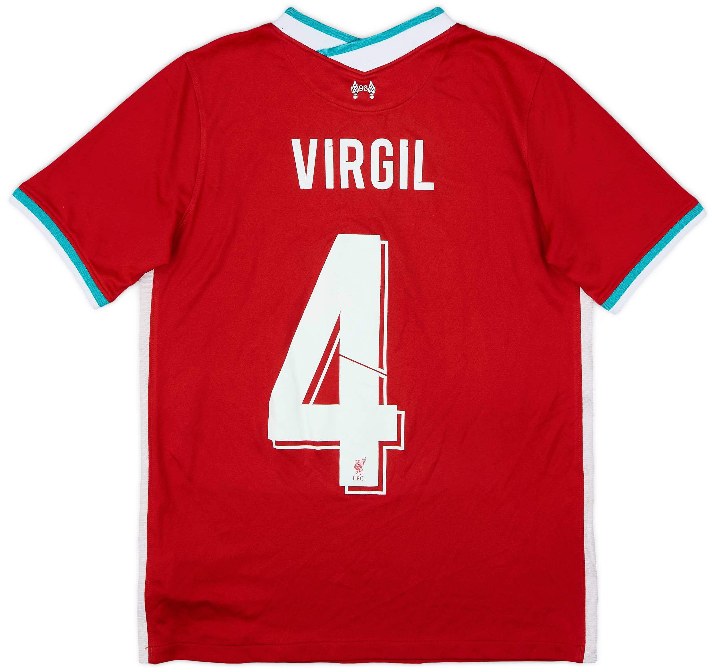 2020-21 Liverpool Home Shirt Virgil #4 - 8/10 - (XL.Boys)