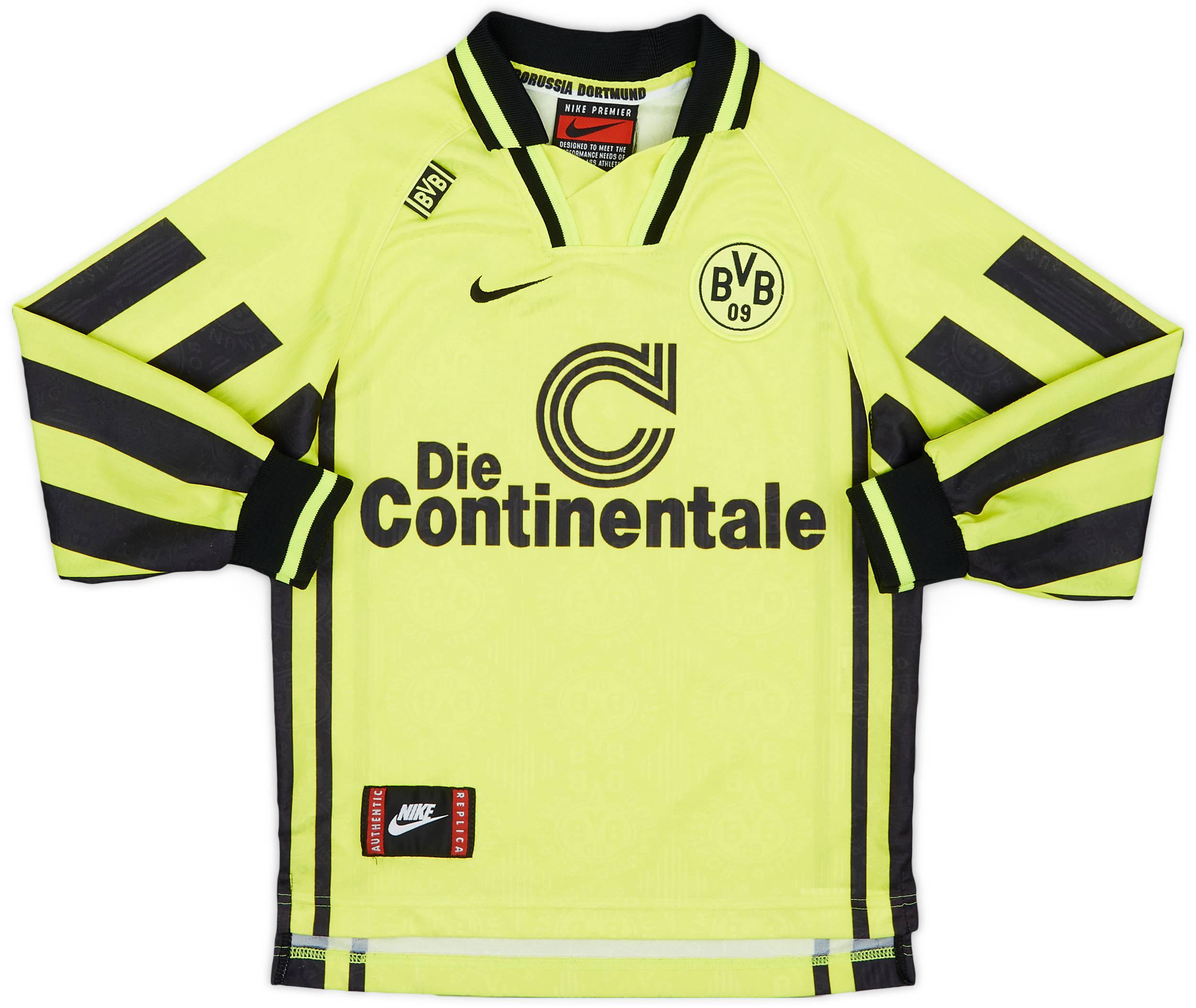 1996-97 Borussia Dortmund Home L/S Shirt - 8/10 - (S.Boys)