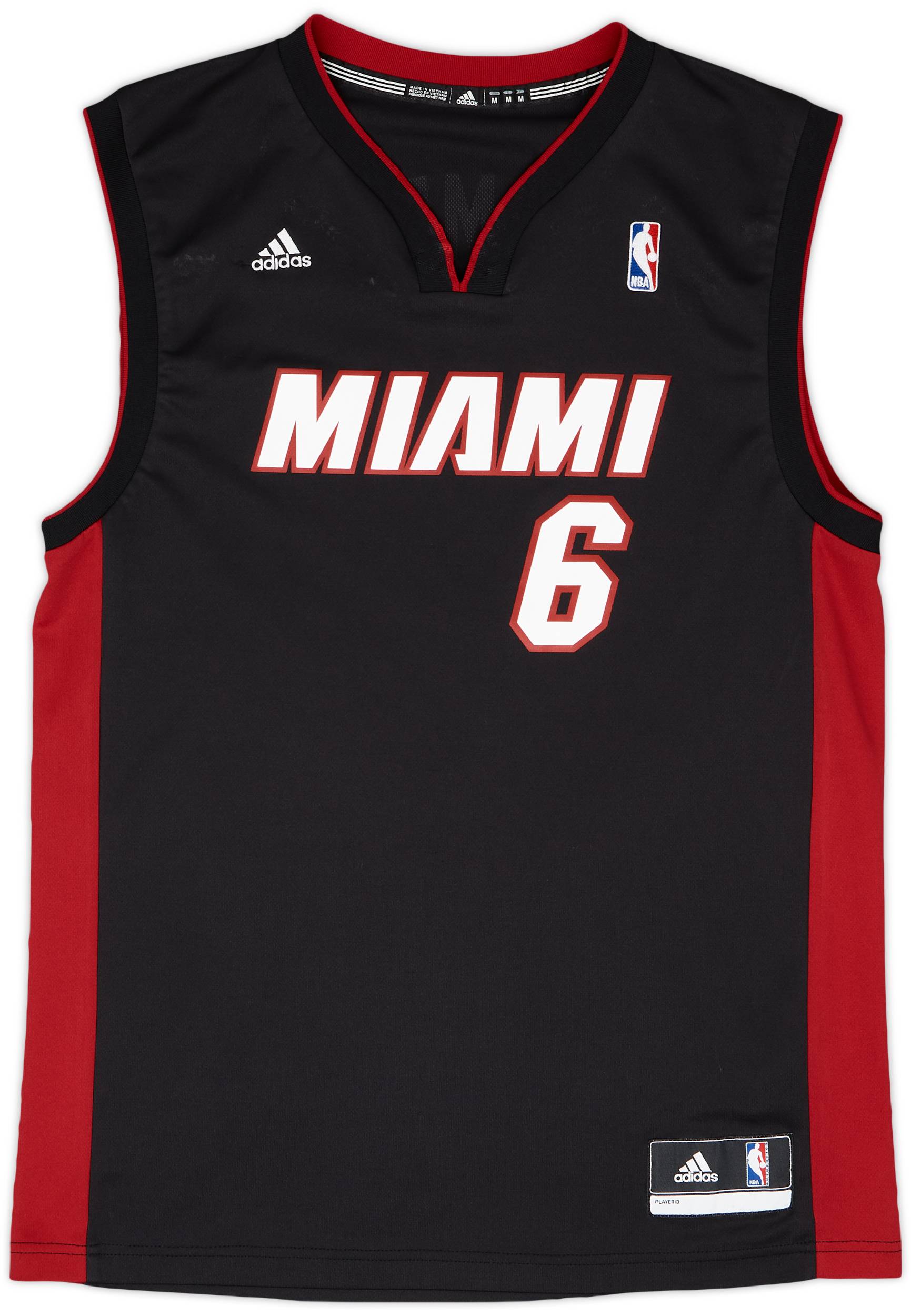 2010-14 Miami Heat James #6 adidas Away Jersey - 6/10 - (M)