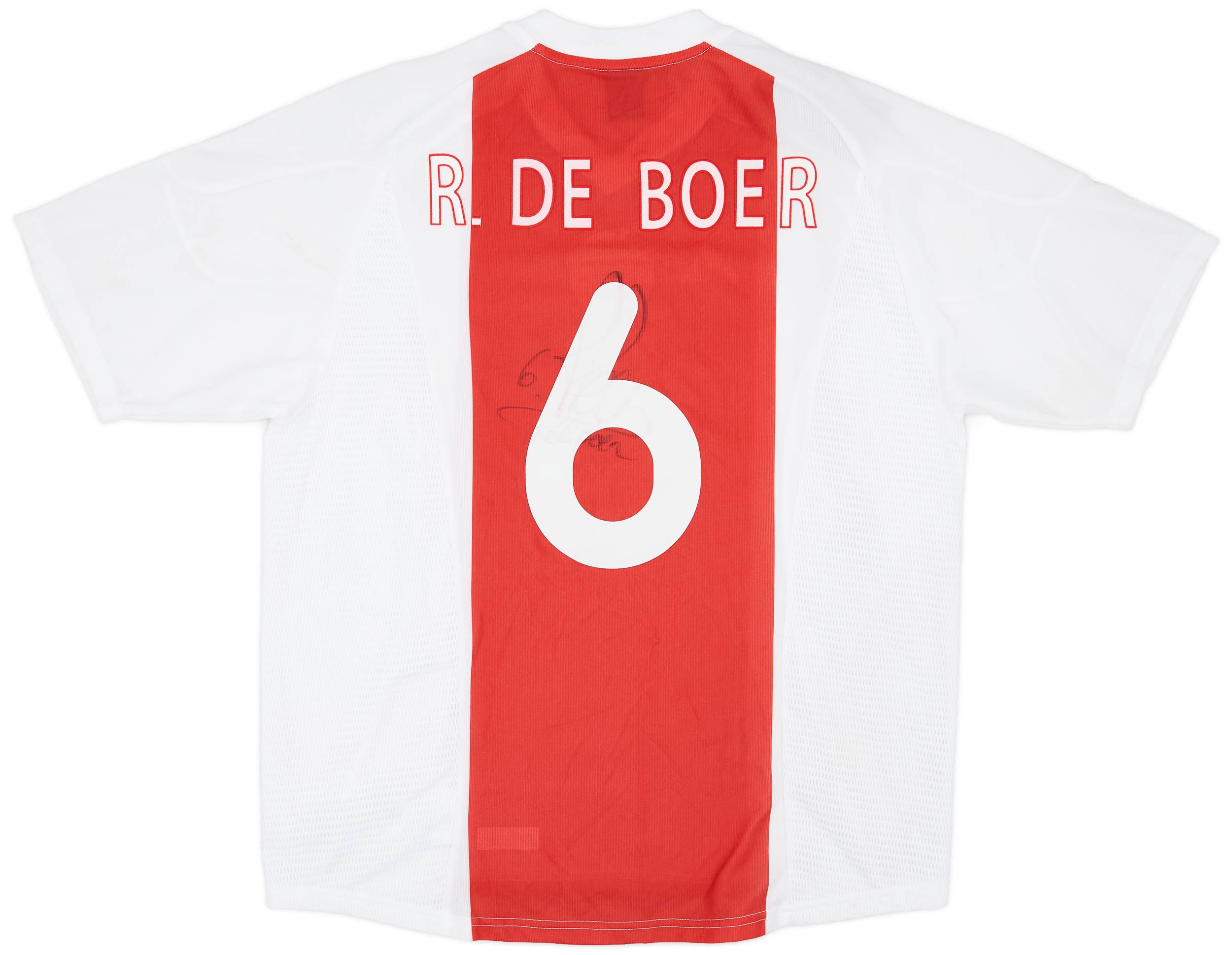 2002-04 Ajax Signed Home Shirt R. De Boer #6 - 6/10 - (XL)