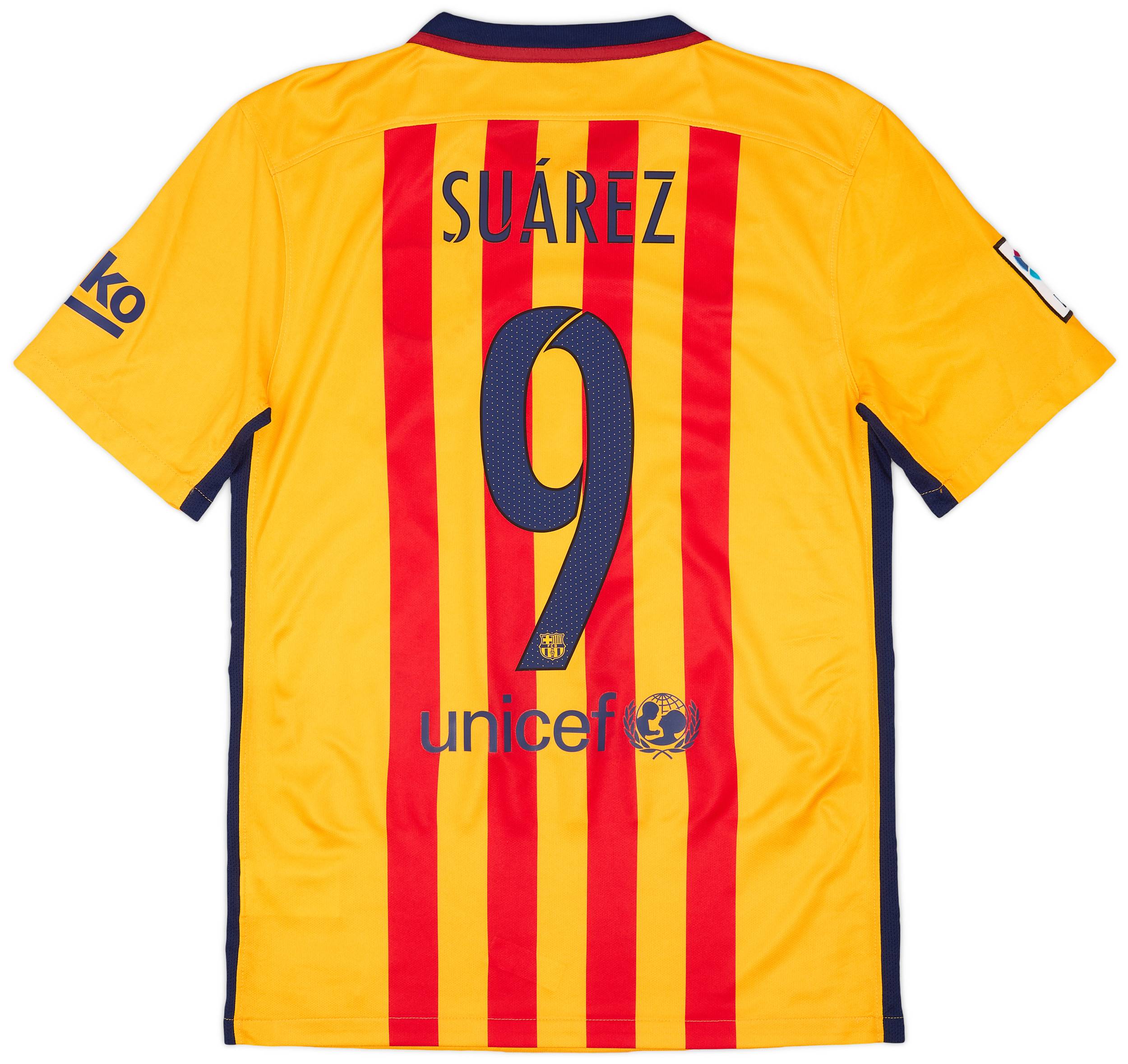 2015-16 Barcelona Away Shirt Suarez #9 - 7/10 - (S)