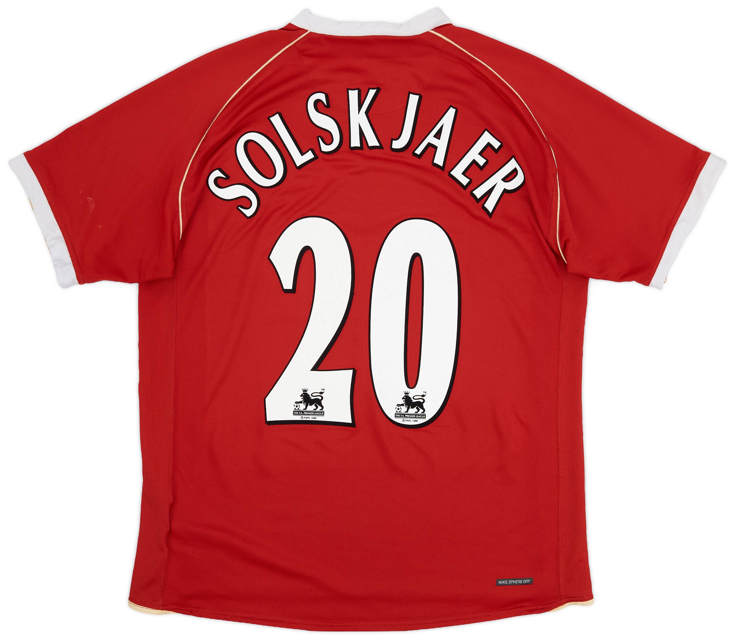 2006-07 Manchester United Home Shirt Solskjaer #20 - 7/10 - (L)