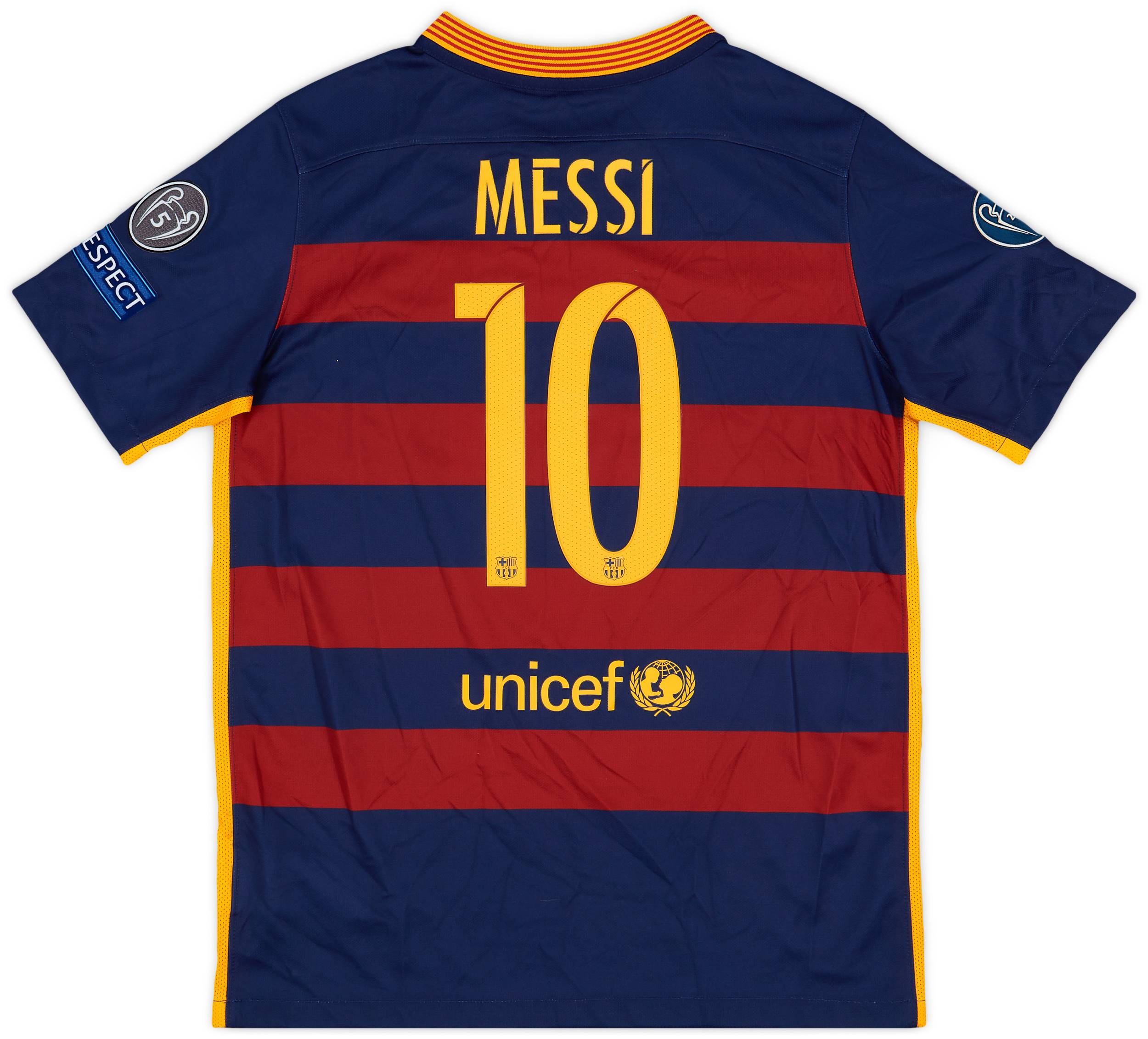 2015-16 Barcelona Home Shirt Messi #10 - 9/10 - (XL.Boys)