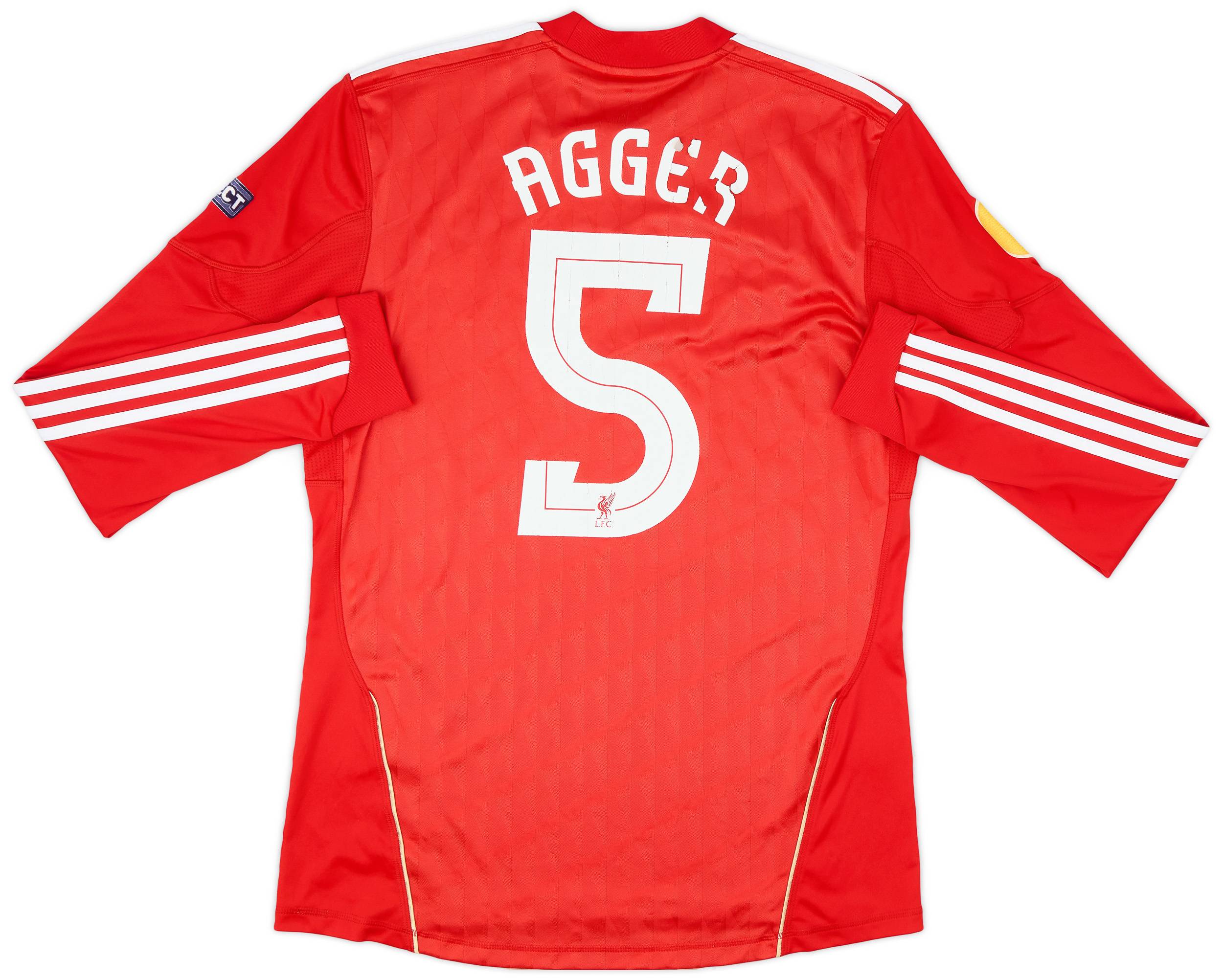 2010-12 Liverpool Home L/S Shirt Agger #5 - 5/10 - (M)