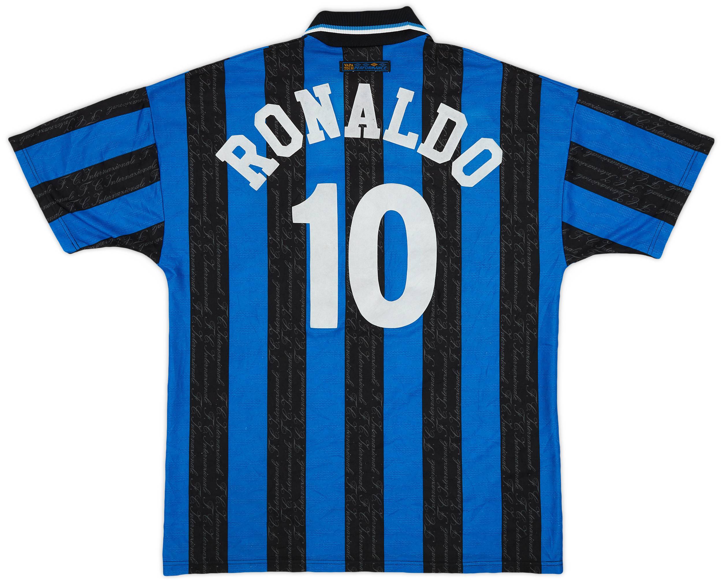 1997-98 Inter Milan Home Shirt Ronaldo #10 - 9/10 - (L)