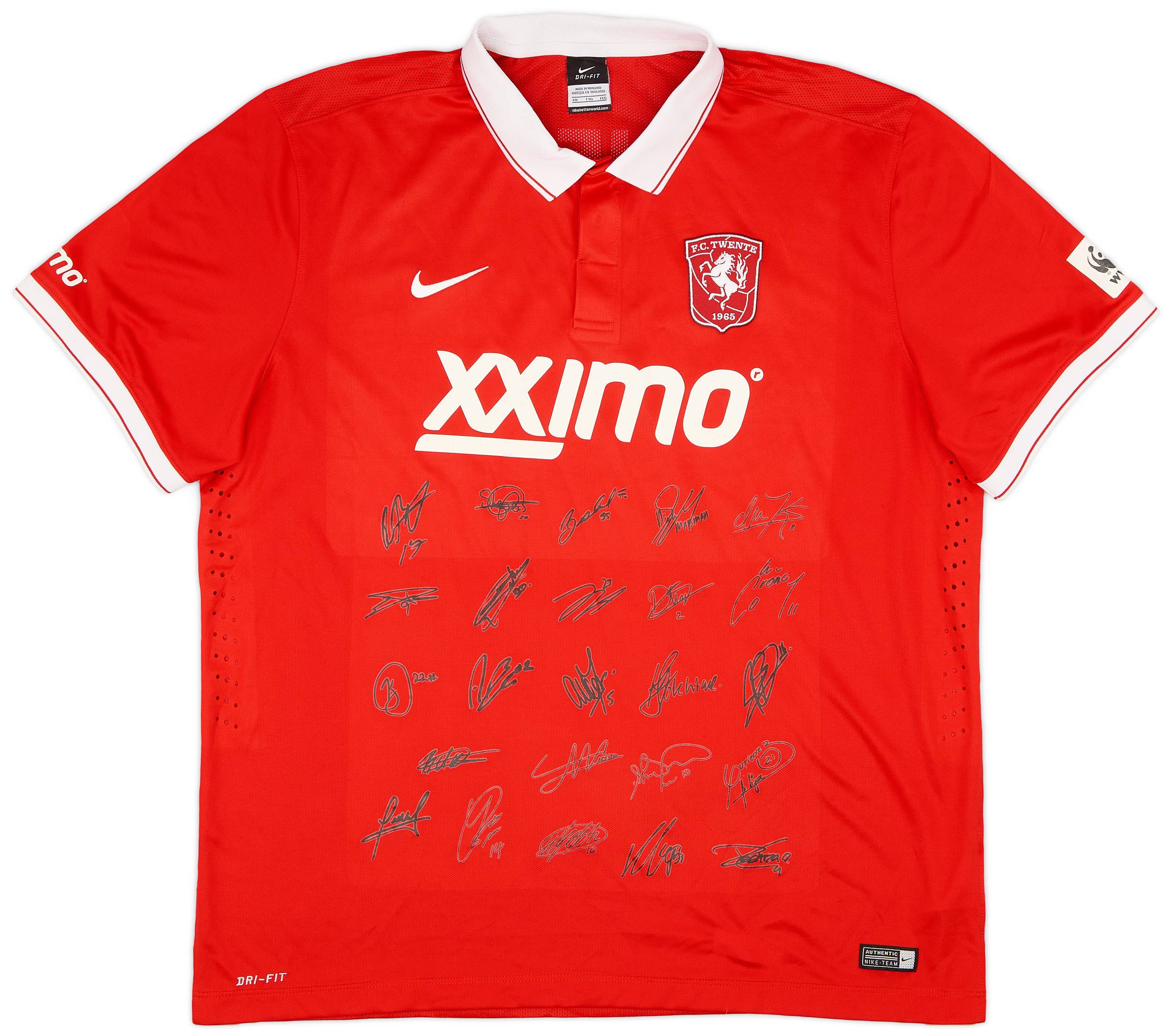 2014-15 FC Twente 'Signed' Authentic Home L/S Shirt - 9/10 - (XXL)