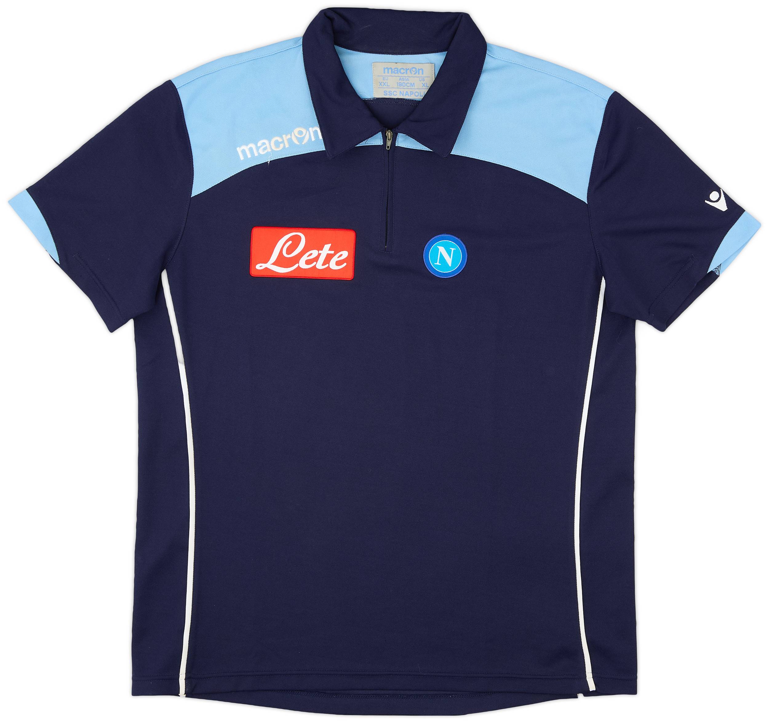 2010-11 Napoli Macron 1/4 Zip Polo Shirt - 9/10 - (XXL)