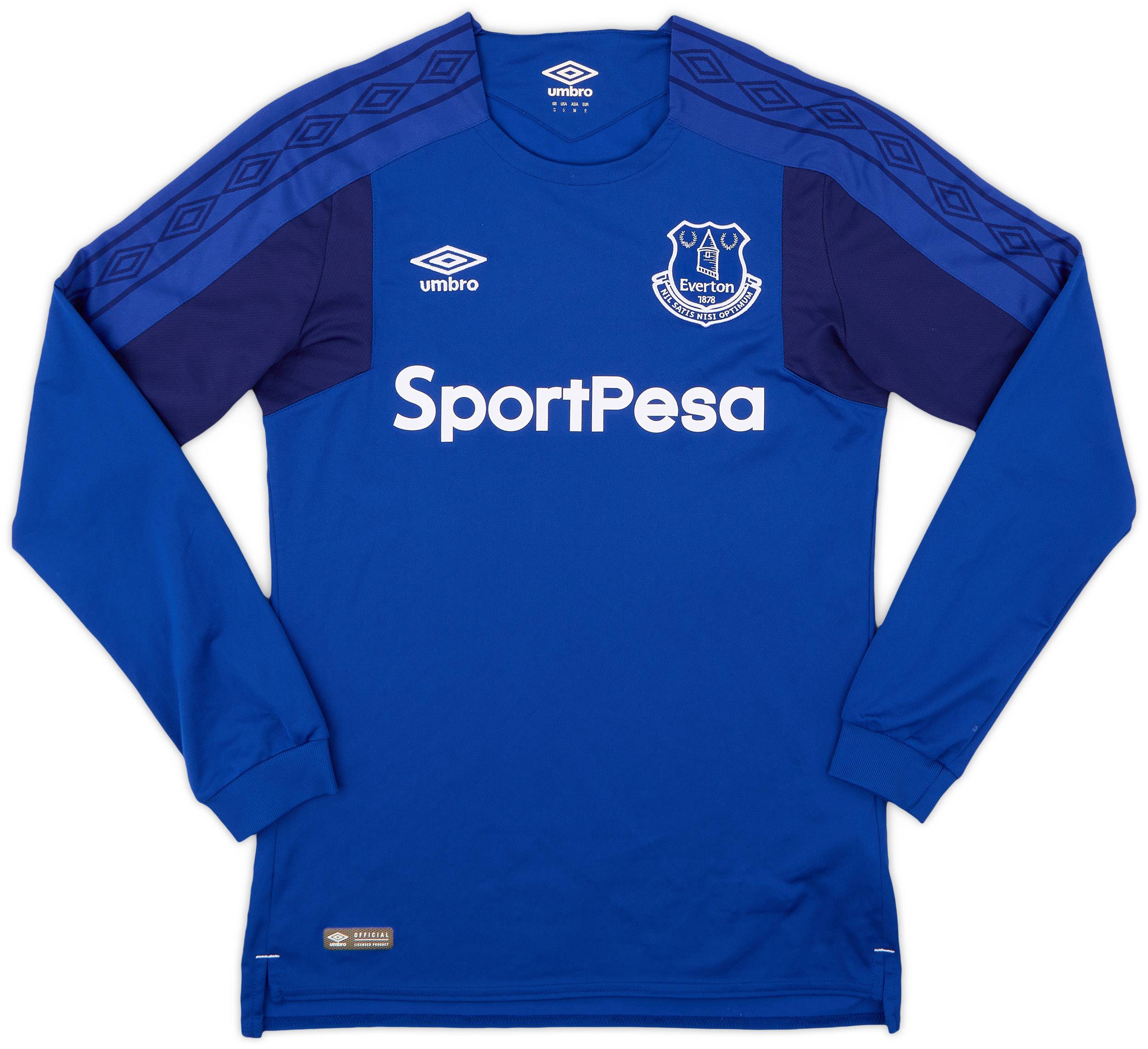 2017-18 Everton Home L/S Shirt - 9/10 - (S)