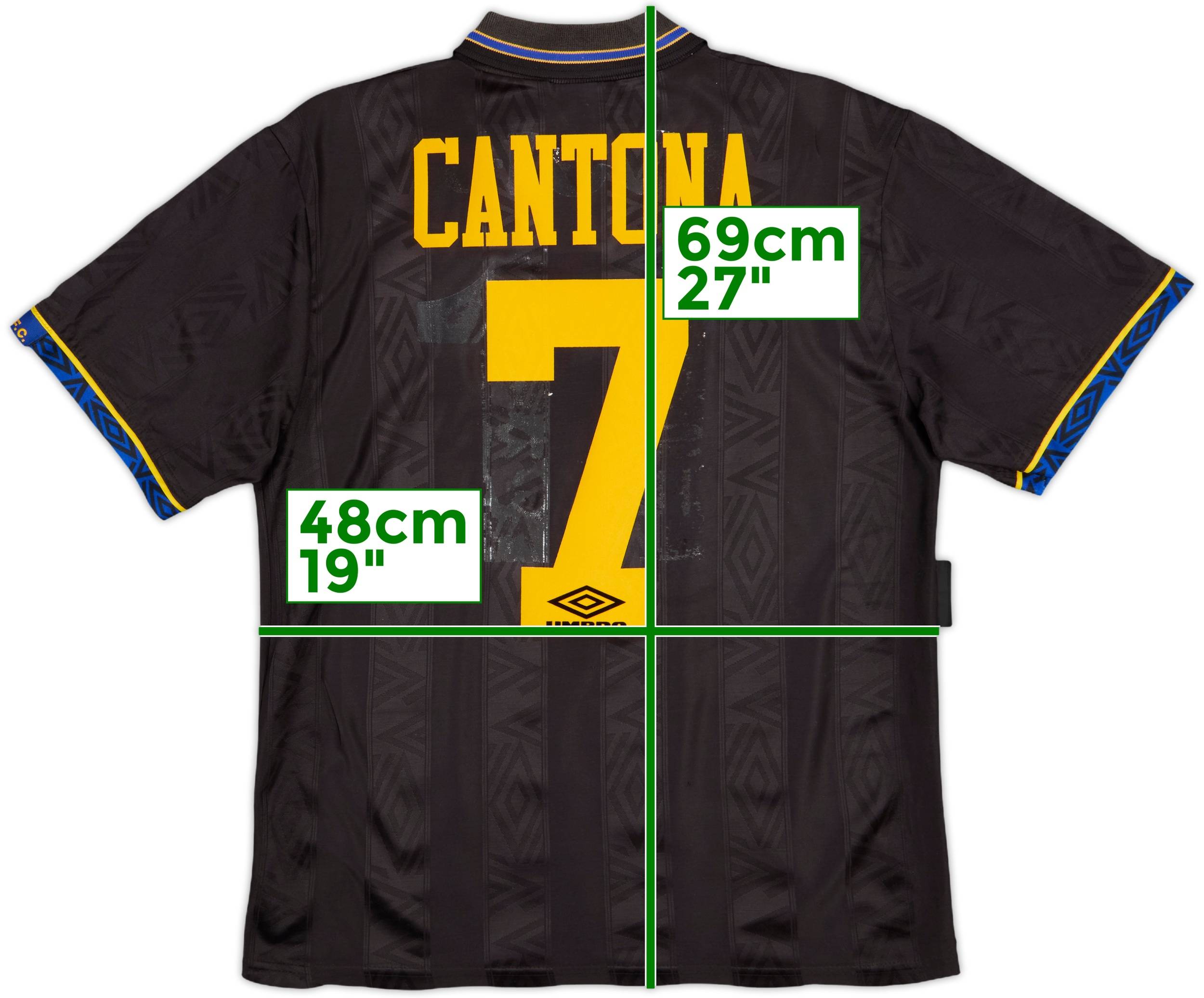 【93/95 Awayモデル】E・カントナ ＃７ マンチェスターユナイテッド 1993-95 Manchester United Away Shirt Cantona #7 - 6/10 - (M)