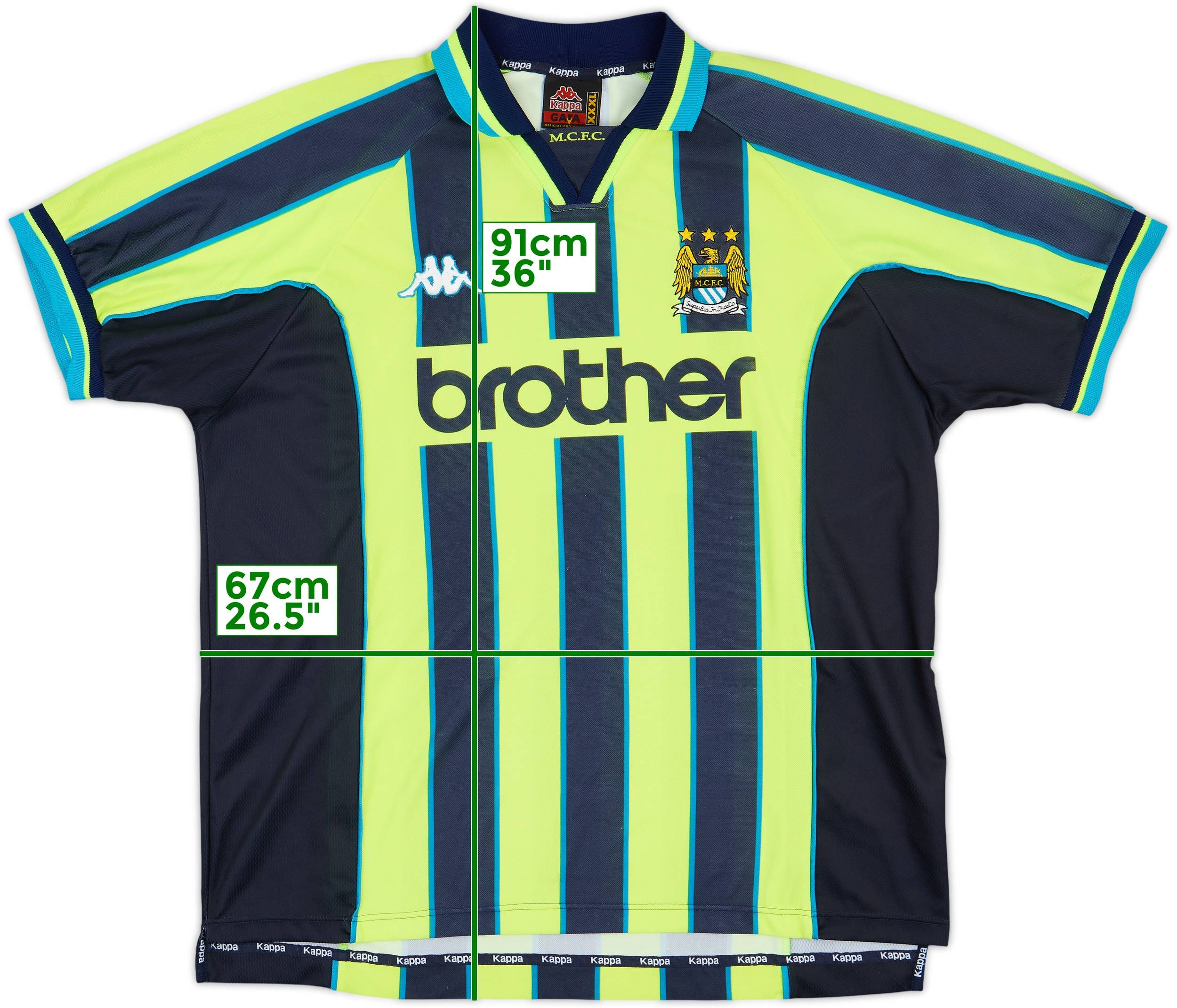 ウェア Manchester City 98/99 Away Manchester City 1998/99 Away Jersey – Retros League