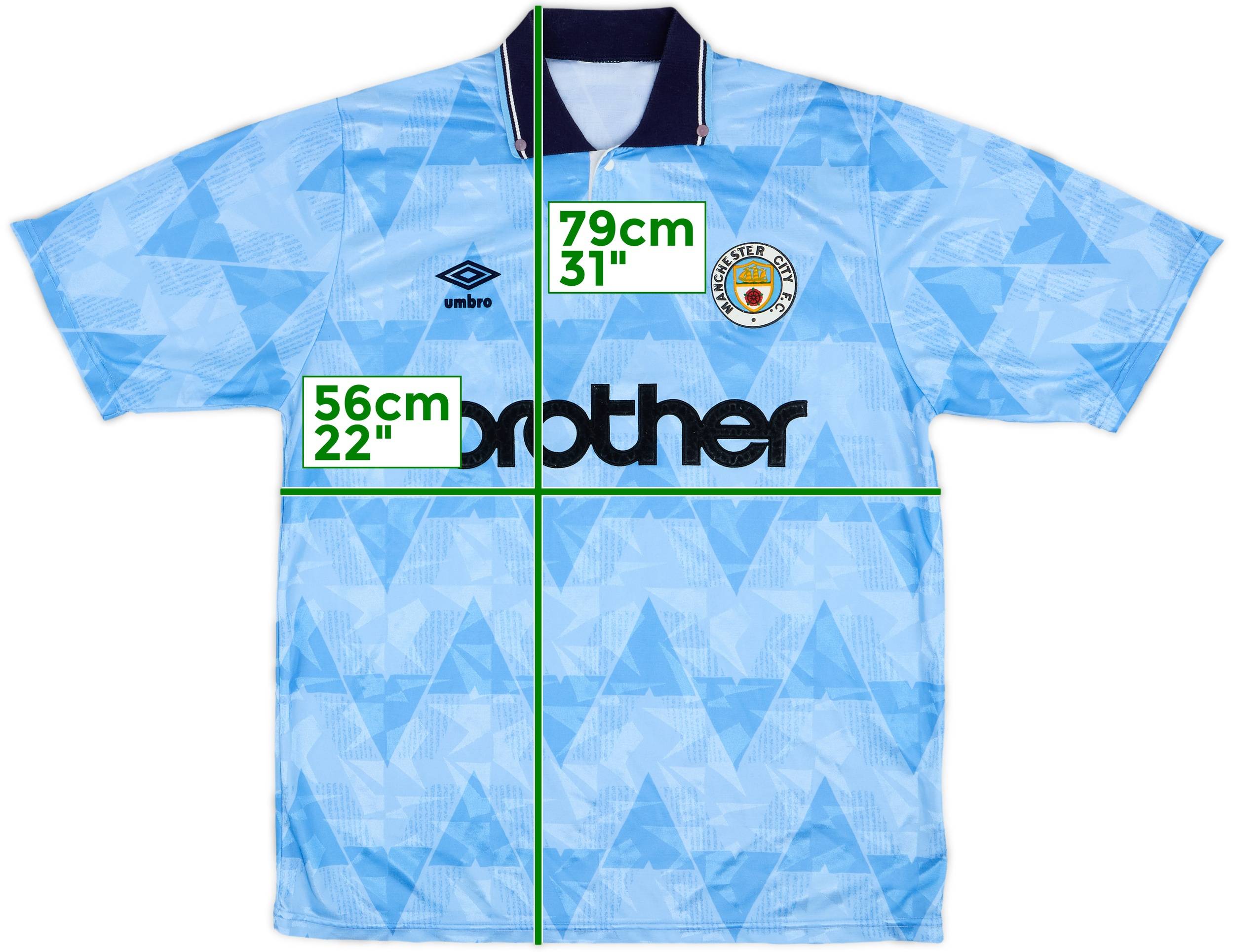 1989-91 Manchester City Home Shirt - 8/10 - (L/XL)