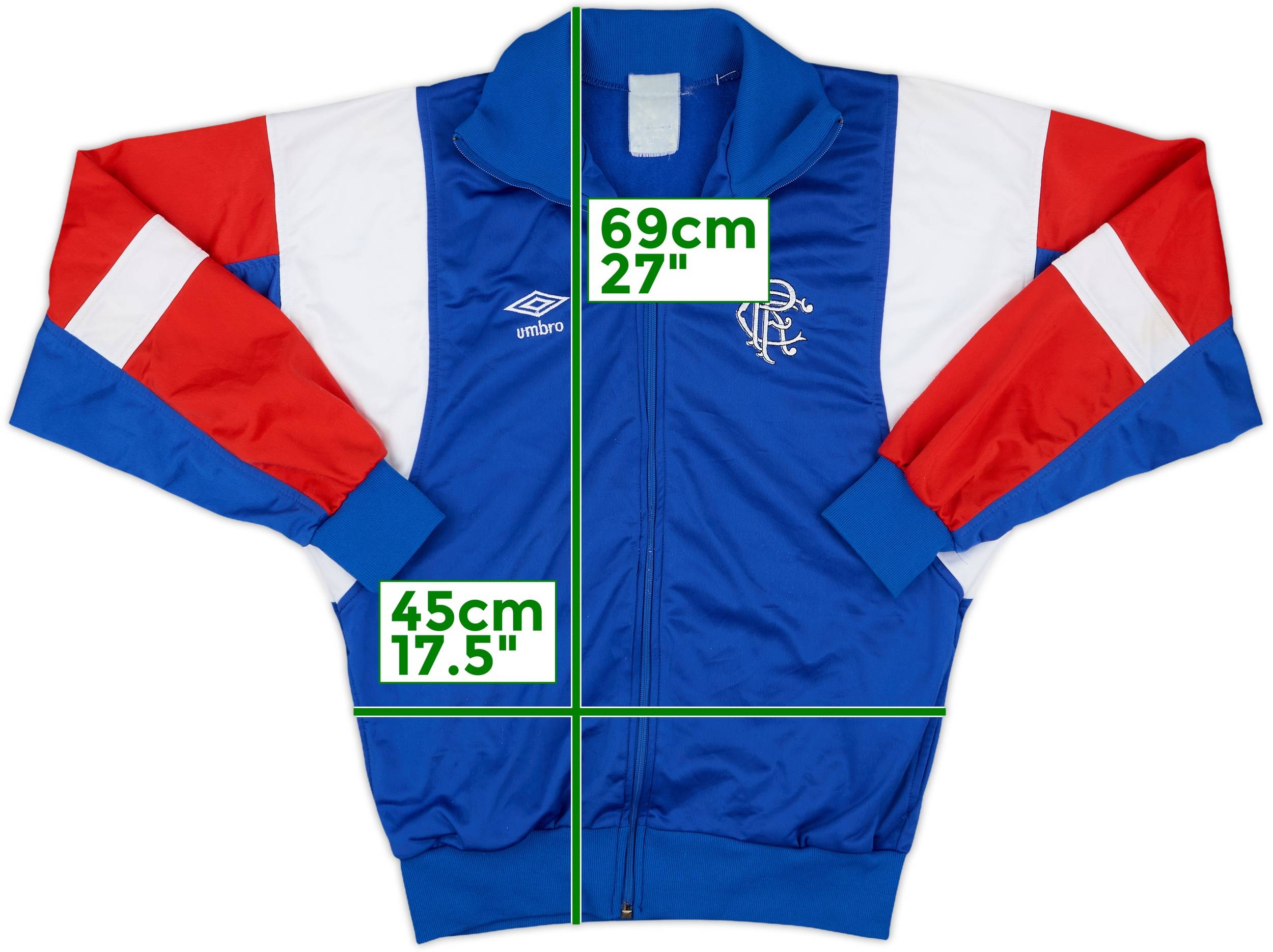1987-90 Rangers Umbro Track Jacket - 8/10 - (S)