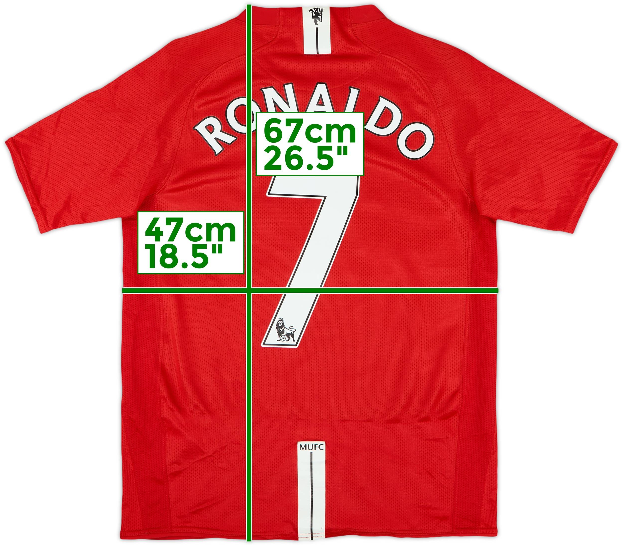 2007-09 Manchester United Home Shirt Ronaldo #7 - 8/10 - (XL