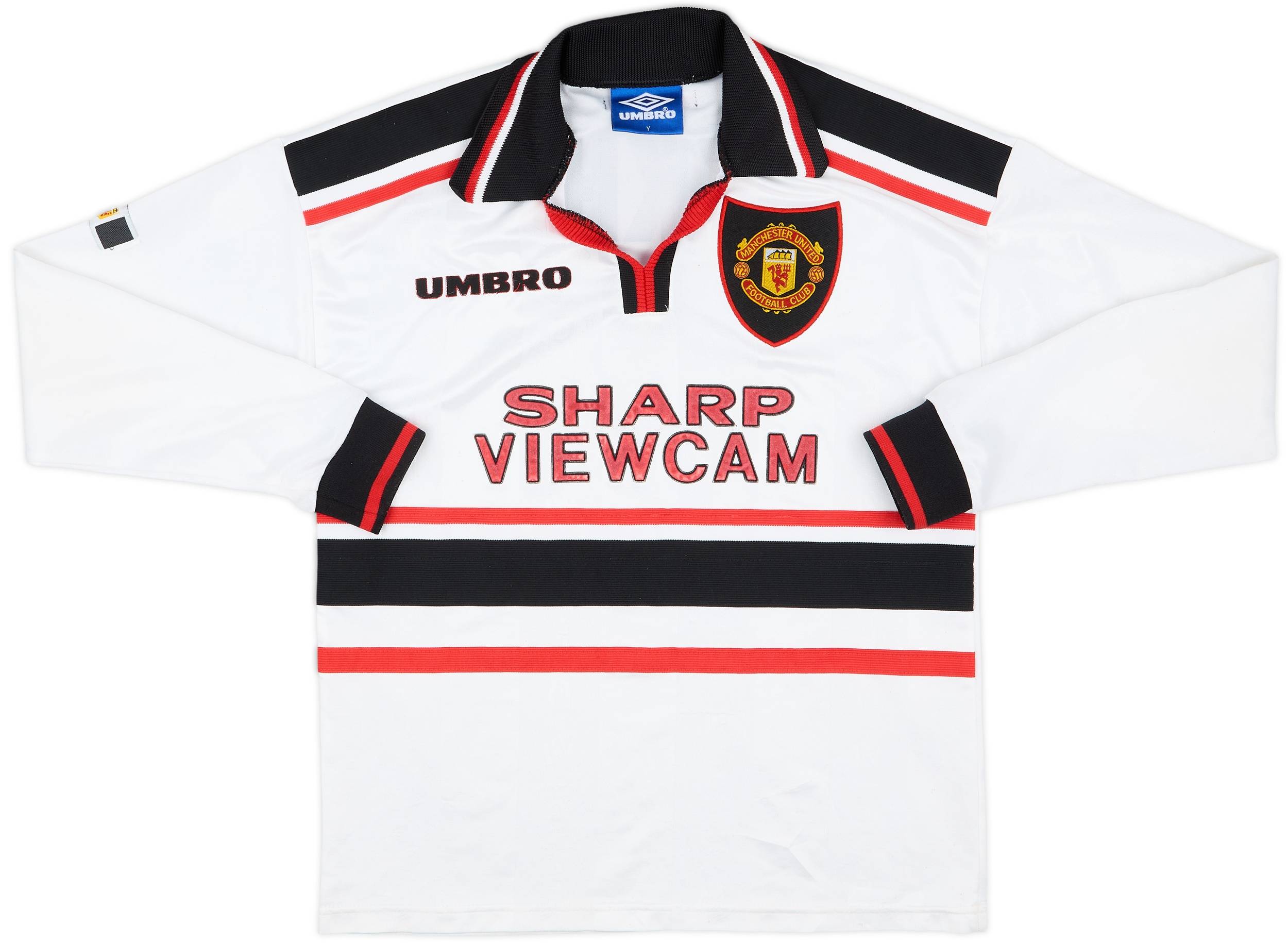 1997-99 Manchester United Away L/S Shirt Beckham #7 - 7/10 - (Y)