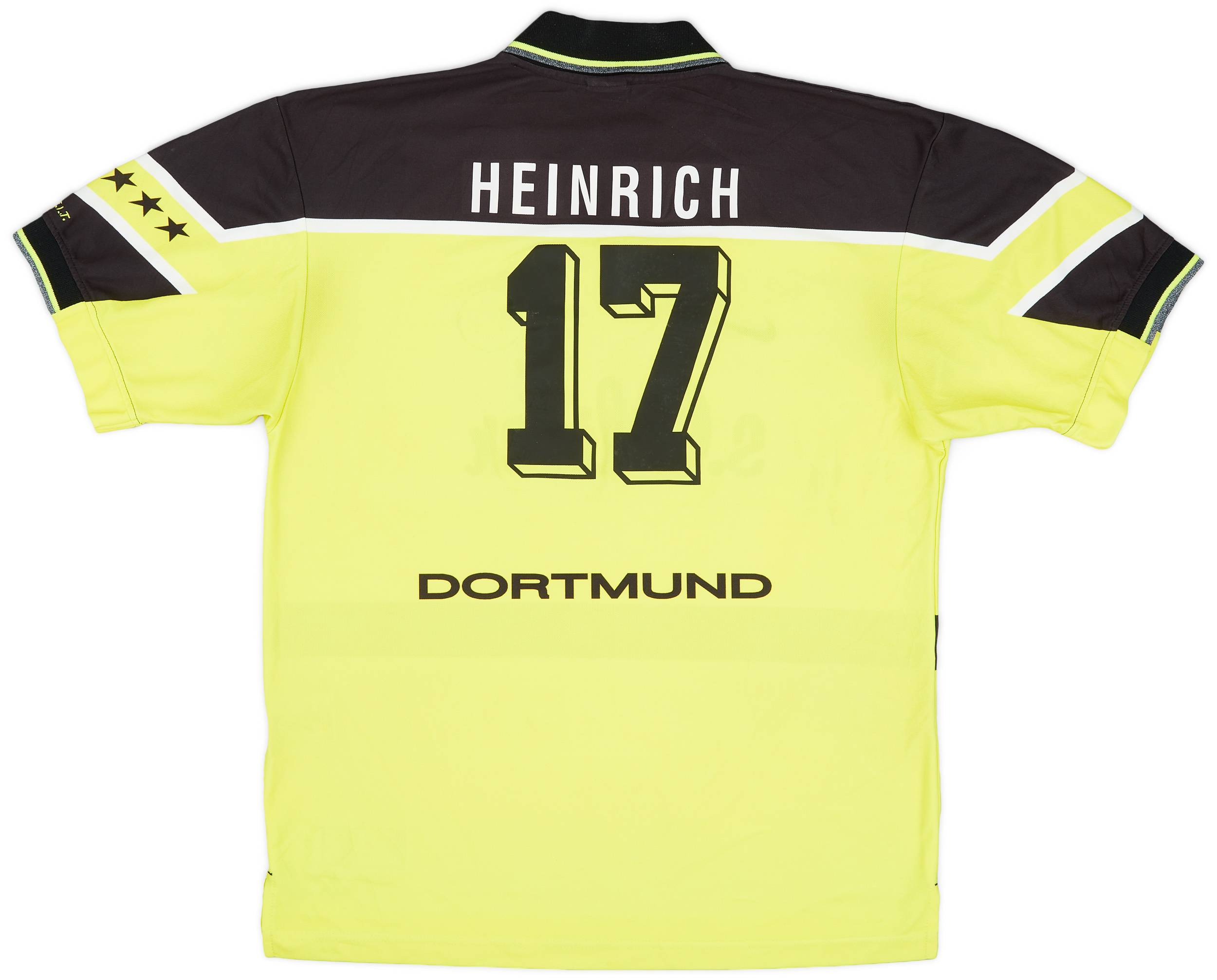 1997 98 Borussia Dortmund Home Shirt Heinrich 17 9 10 XL