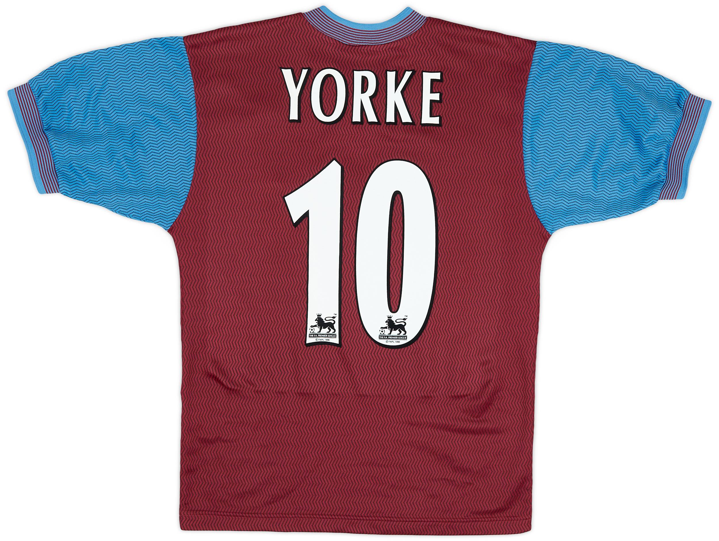 1997-98 Aston Villa Home Shirt Yorke #10 - 9/10 - (S)