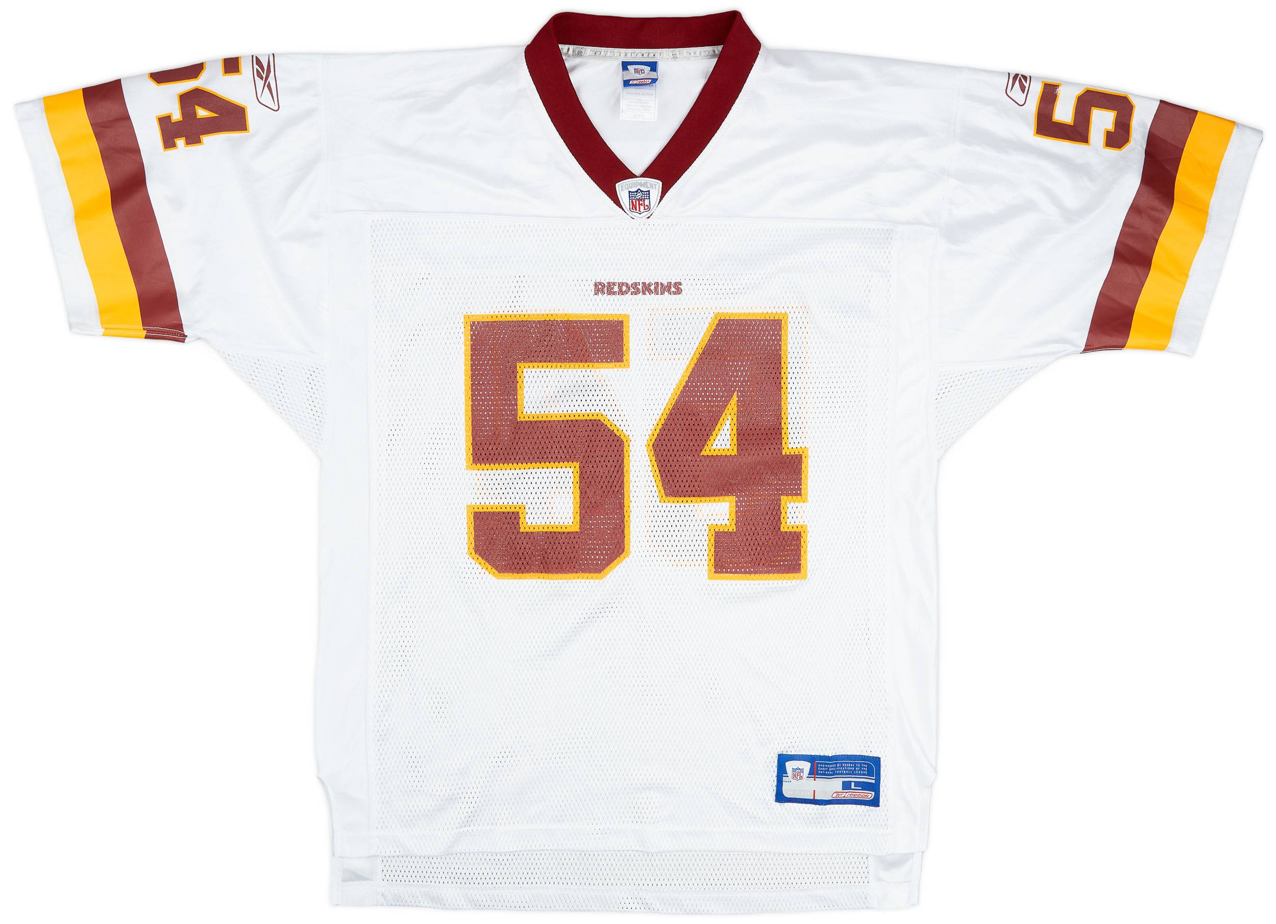 2002 03 Washington Redskins Trotter 54 Reebok On Field Away Jersey Very Good L