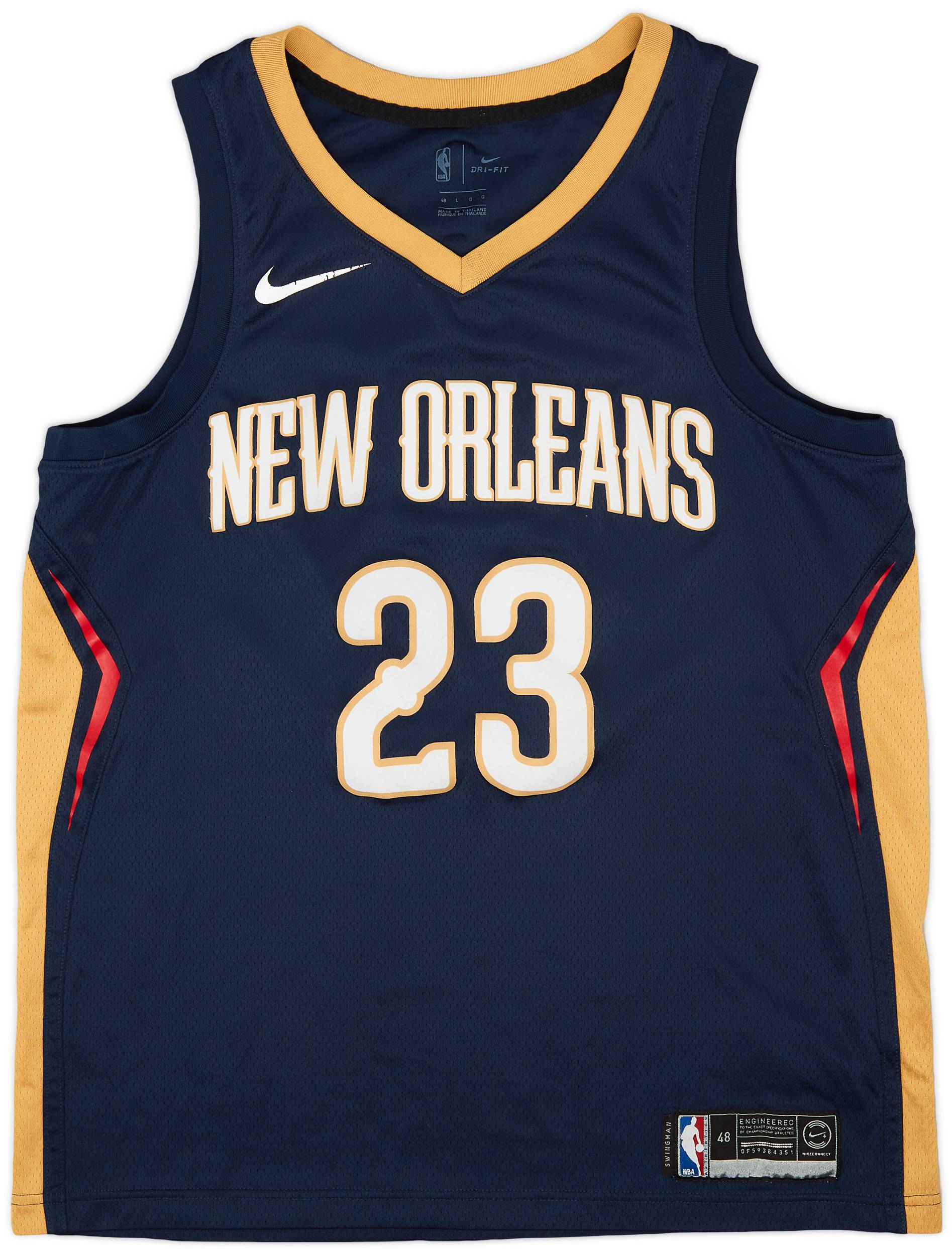2017-19 New Orleans Pelicans Davis #23 Nike Swingman Away Jersey (Very Good) L