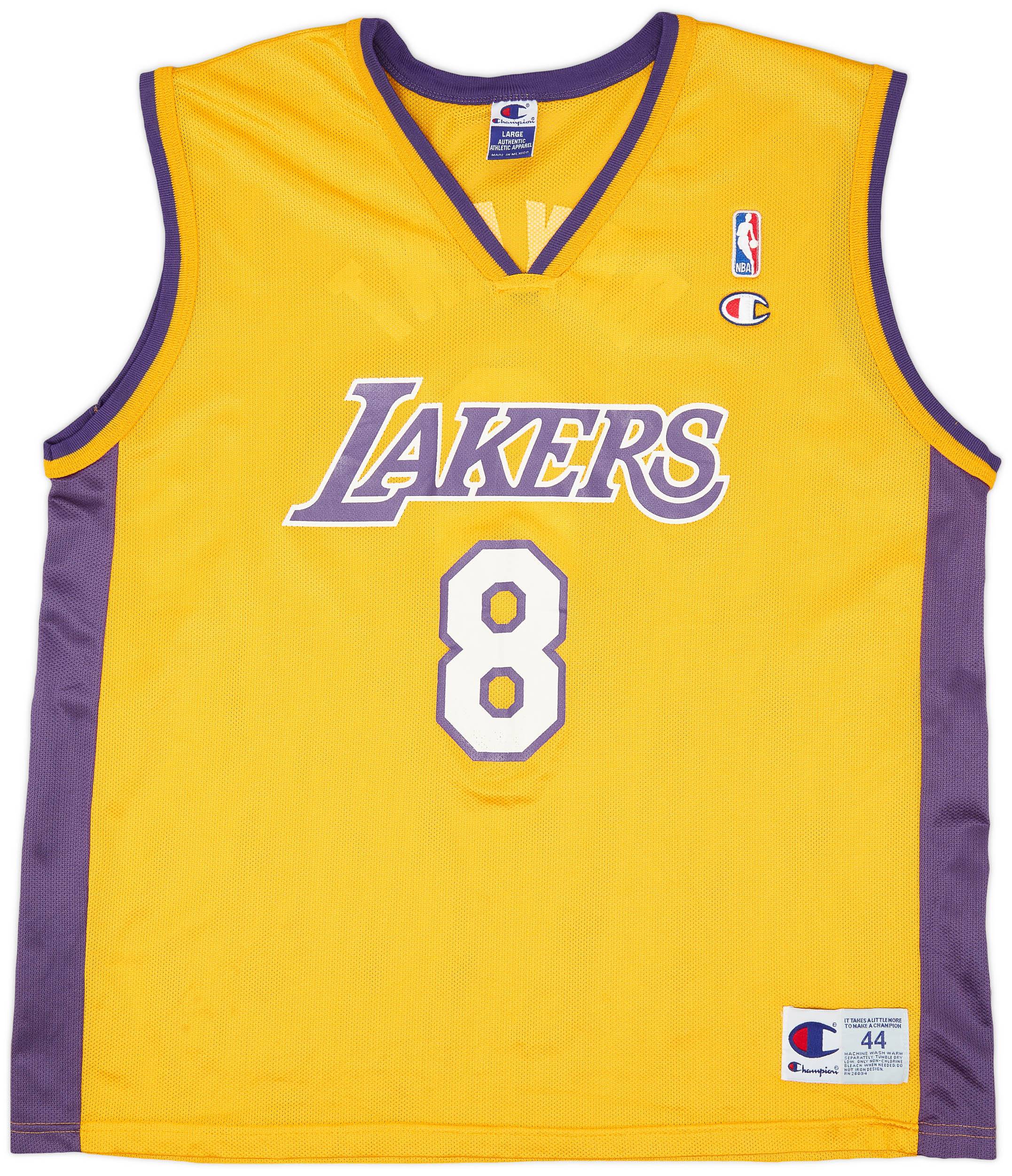 1999-02 LA Lakers Bryant #8 Champion Home Jersey (Excellent) L