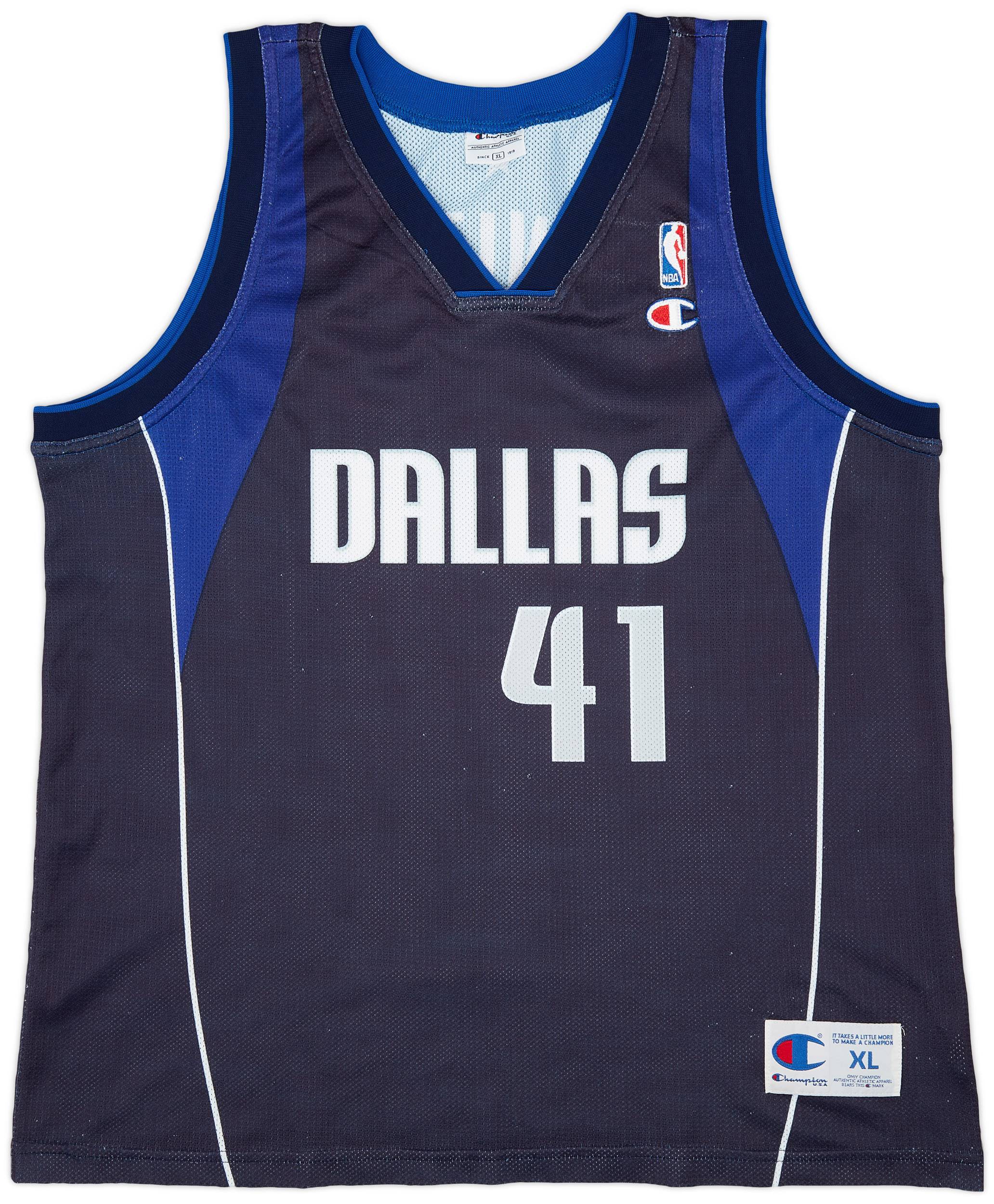 2001-10 Dallas Mavericks Nowitzki #41 Champion Away Jersey (Very Good) XL