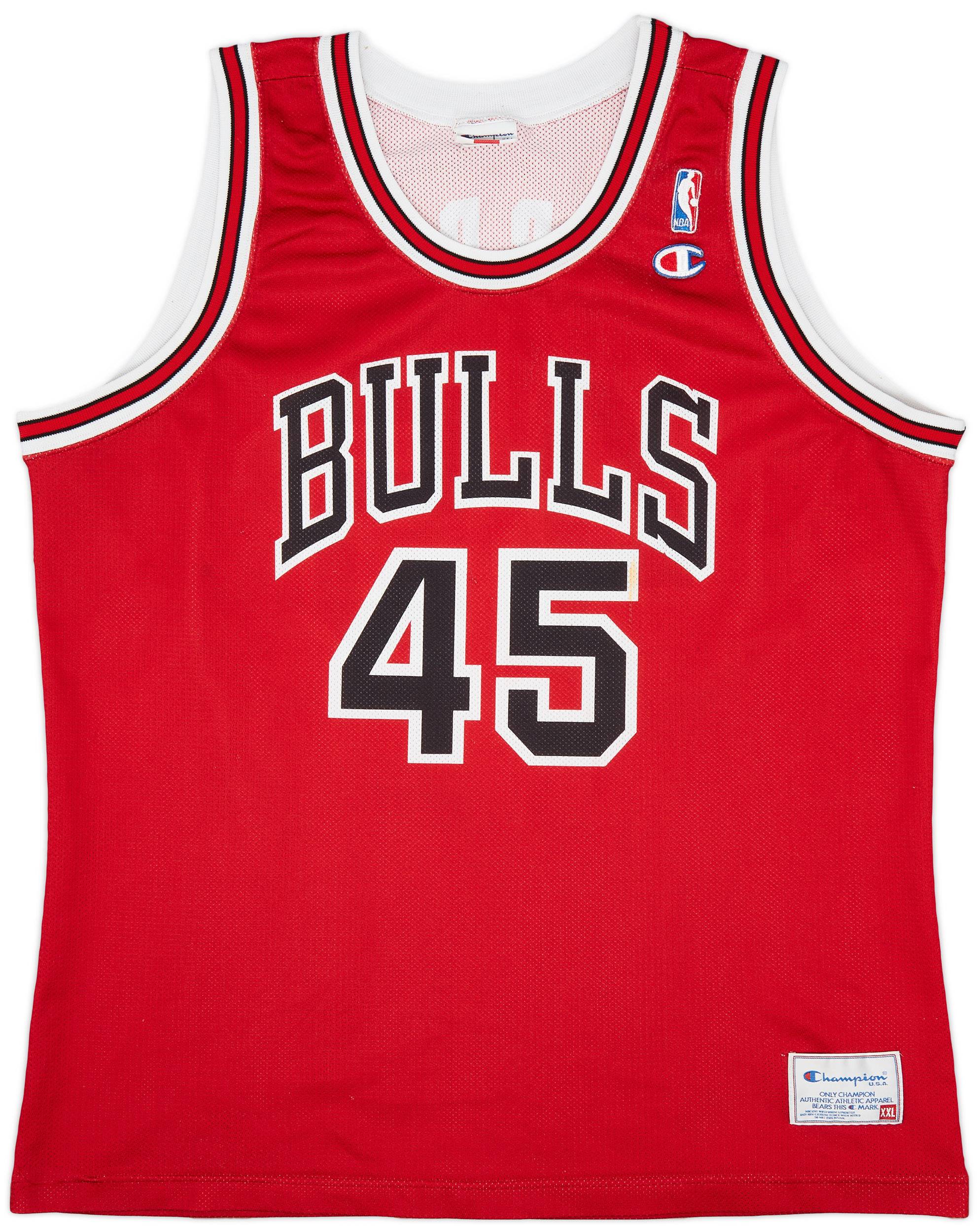 1995 Chicago Bulls Jordan #45 Champion Away Jersey (Very Good) XXL