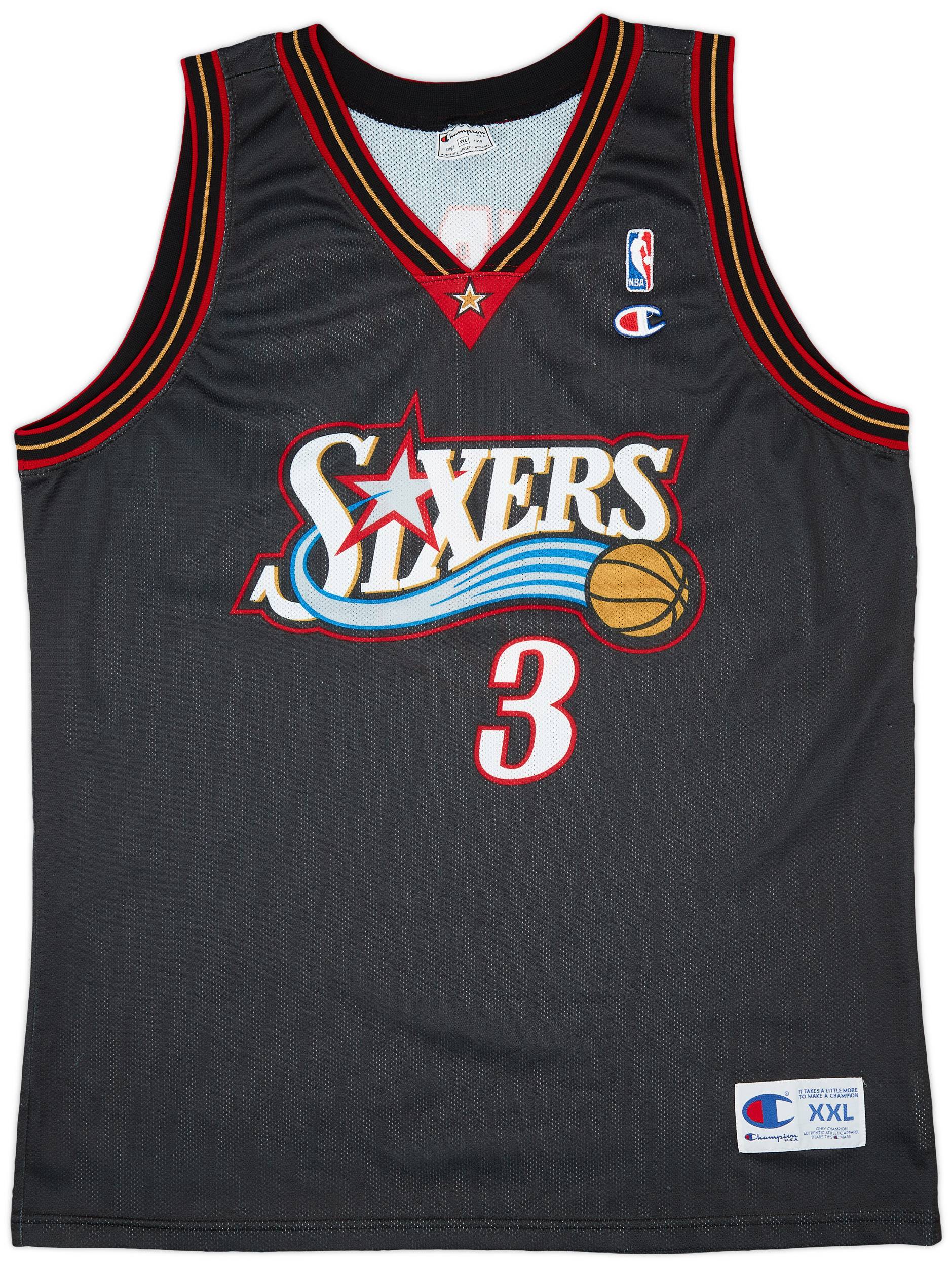 1998 00 Philadelphia 76ers Iverson 3 Champion Away Jersey Excellent XXL